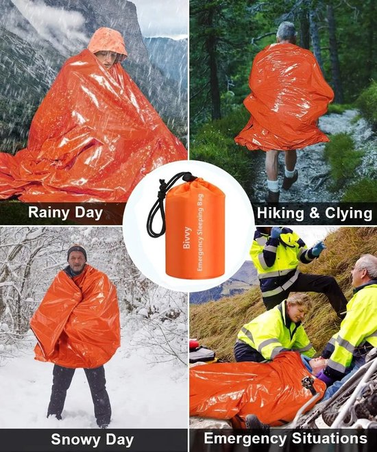 Ultra-Waterdichte Mylar Noodslaapzak - Lichtgewicht - Thermisch Overlevingsdeken - Warmtebehoud voor Kamperen en Wandelen - Survival - Nooddeken - Nooddekens set van 3 - Groen