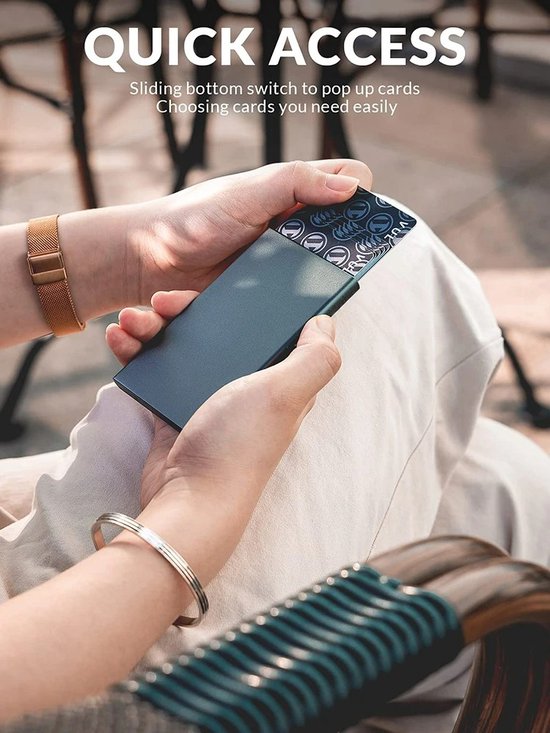 RFID Portemonnee - Pop-up Smart Wallet - Pashouder voor Mannen en Vrouwen - Creditcard Houder - Pasjeshouder - Anti Diefstal Bescherming - Zwart