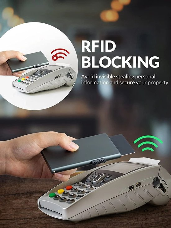 RFID Portemonnee - Pop-up Smart Wallet - Pashouder voor Mannen en Vrouwen - Creditcard Houder - Pasjeshouder - Anti Diefstal Bescherming - Zwart