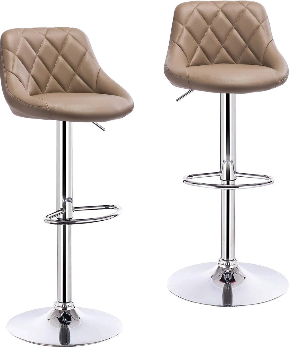 Eleganza Maison® set van 2 draaibare barkrukken – fluweel roze