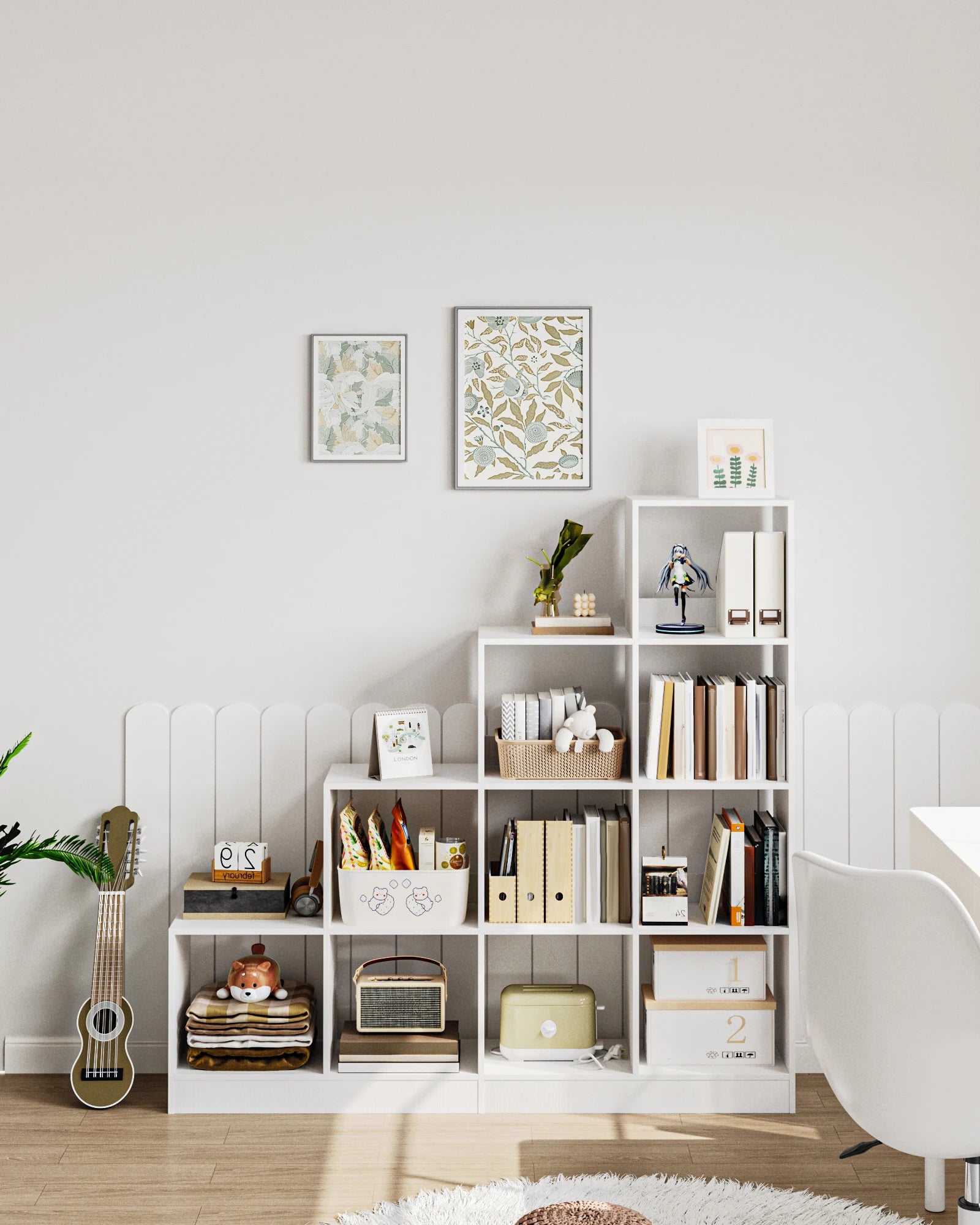 Boekenkast 10 Vakken – Open Opbergruimte – Wit – Modern & Functioneel