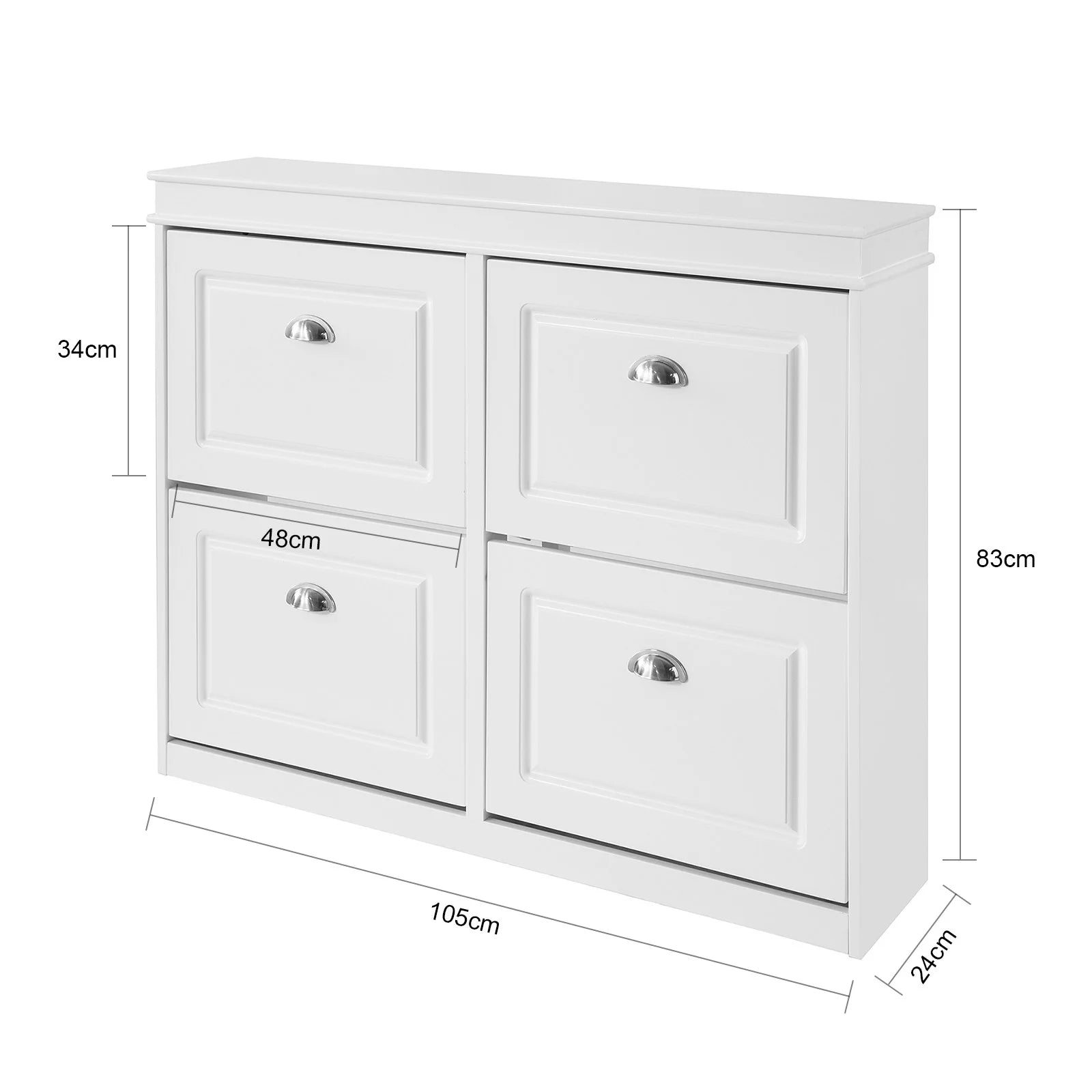 Ruime schoenenkast met 4 kleppen en 8 planken – Compact & Organiserend Schoenenrek