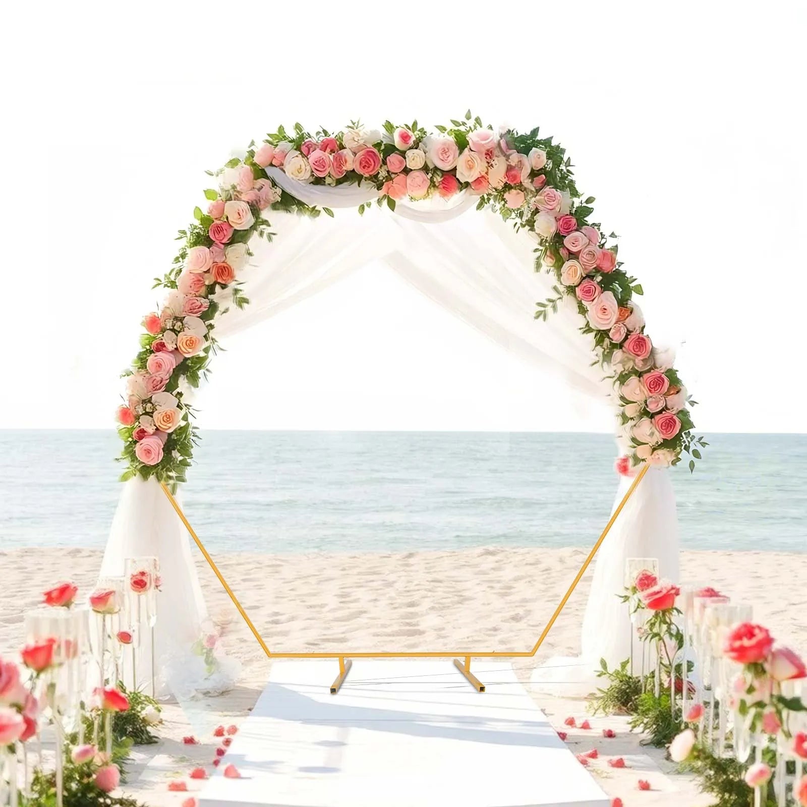 Gouden Ballonnenboog Frame – 2m/2,4m Feestdecoratie voor Bruiloften, Verjaardagen en Ceremonies – Herbruikbare Metaal Stand