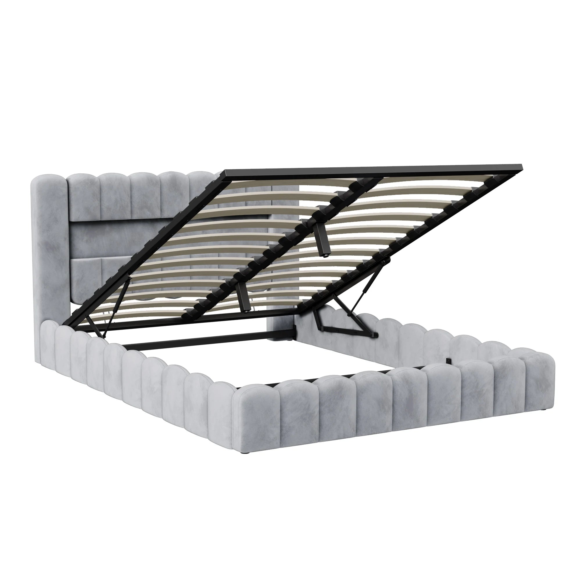 Hydraulisch Tweepersoonsbed met LED‑verlichting, USB‑poorten en Opbergruimte – 180x200 cm