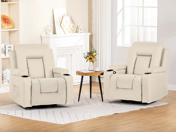 Luxe Relaxfauteuil 360° Draaibaar – Verstelbare TV Stoel met Voetsteun en Kunstleren Bekleding