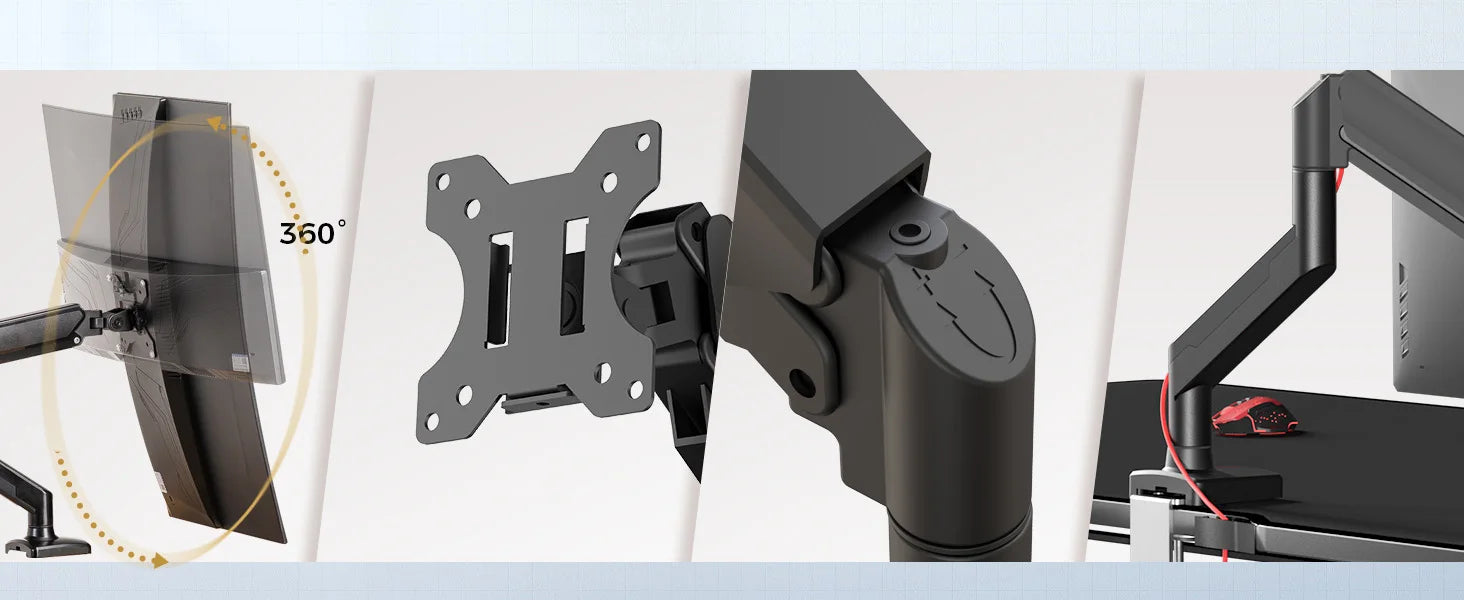 Verstelbare Monitor Arm Enkel 13-32 Inch met Gasveer en VESA Mount