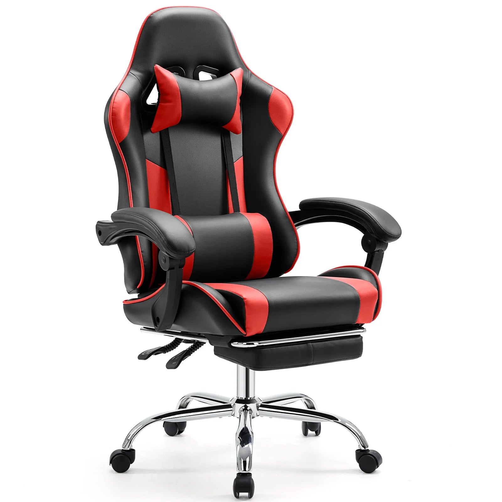 Ergonomische Gaming Stoel met Verstelbare Hoogte en Lendensteun – Draaibare Bureaustoel van PU Leer voor Kantoor & Thuisgebruik