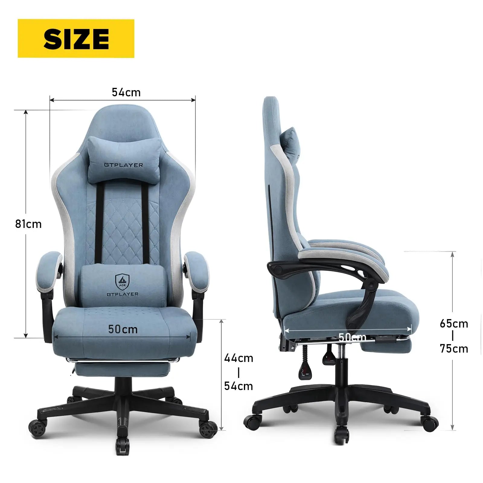 Ergonomische Gaming Stoel met Voetensteun en Pocket Springs – Verstelbare Bureaustoel van Stof voor Ultiem Comfort