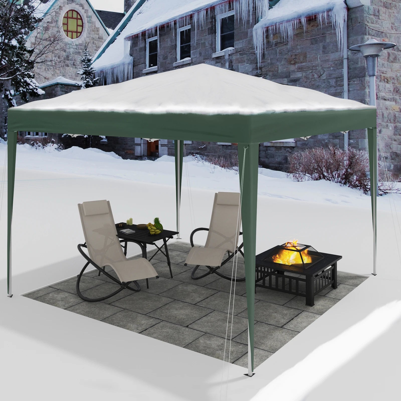 Easy Up Pop-up Partytent 3x3 m Waterdicht – Tuinpaviljoen met UV-Bescherming & Draagtas voor Tuin, Camping en Evenementen