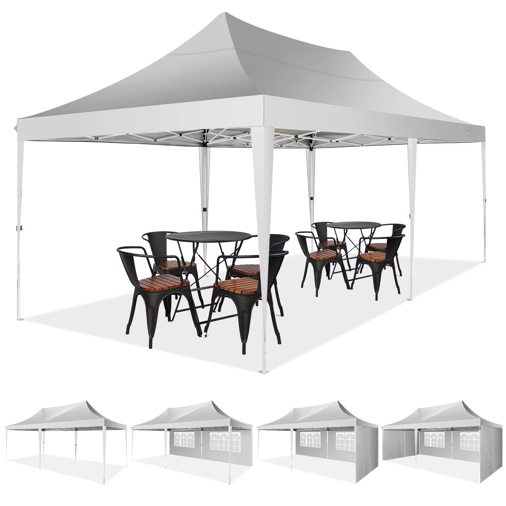 Pop-up Feesttent 3×6 m – Waterdicht Paviljoen met 6 Zijwanden