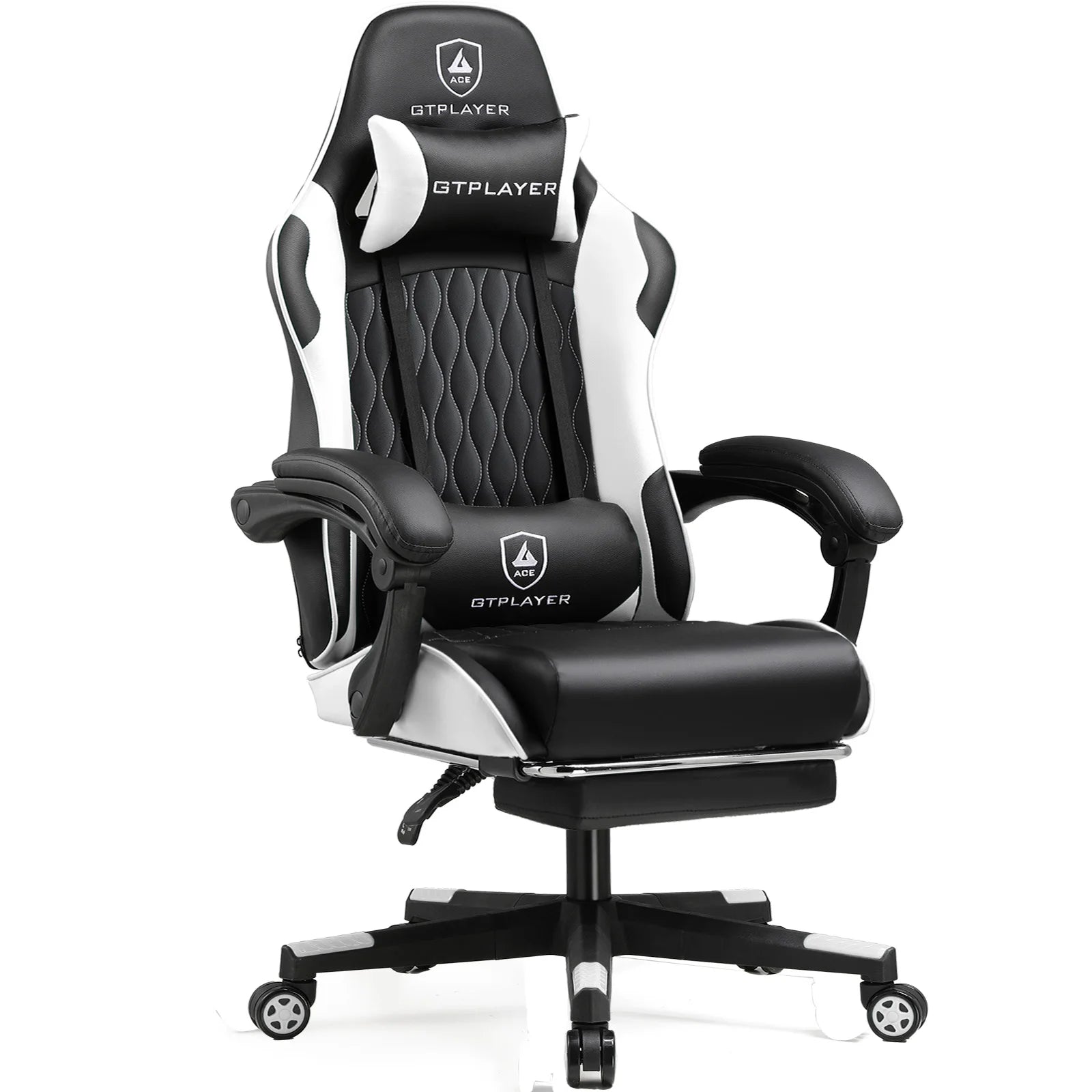 Ergonomische Gaming Stoel met Voetensteun en Verstelbare Rugleuning (90°–145°) – Luxe Bureaustoel voor Kantoor & Thuis
