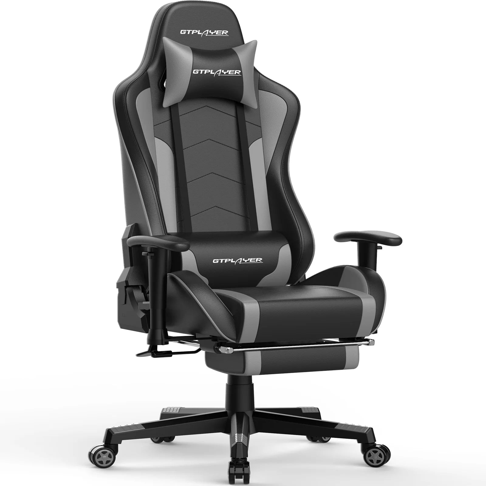 Gamingstoel met Bluetooth Speakers – Ergonomische Bureaustoel met Voetensteun en PU Leer (Recline 150°)