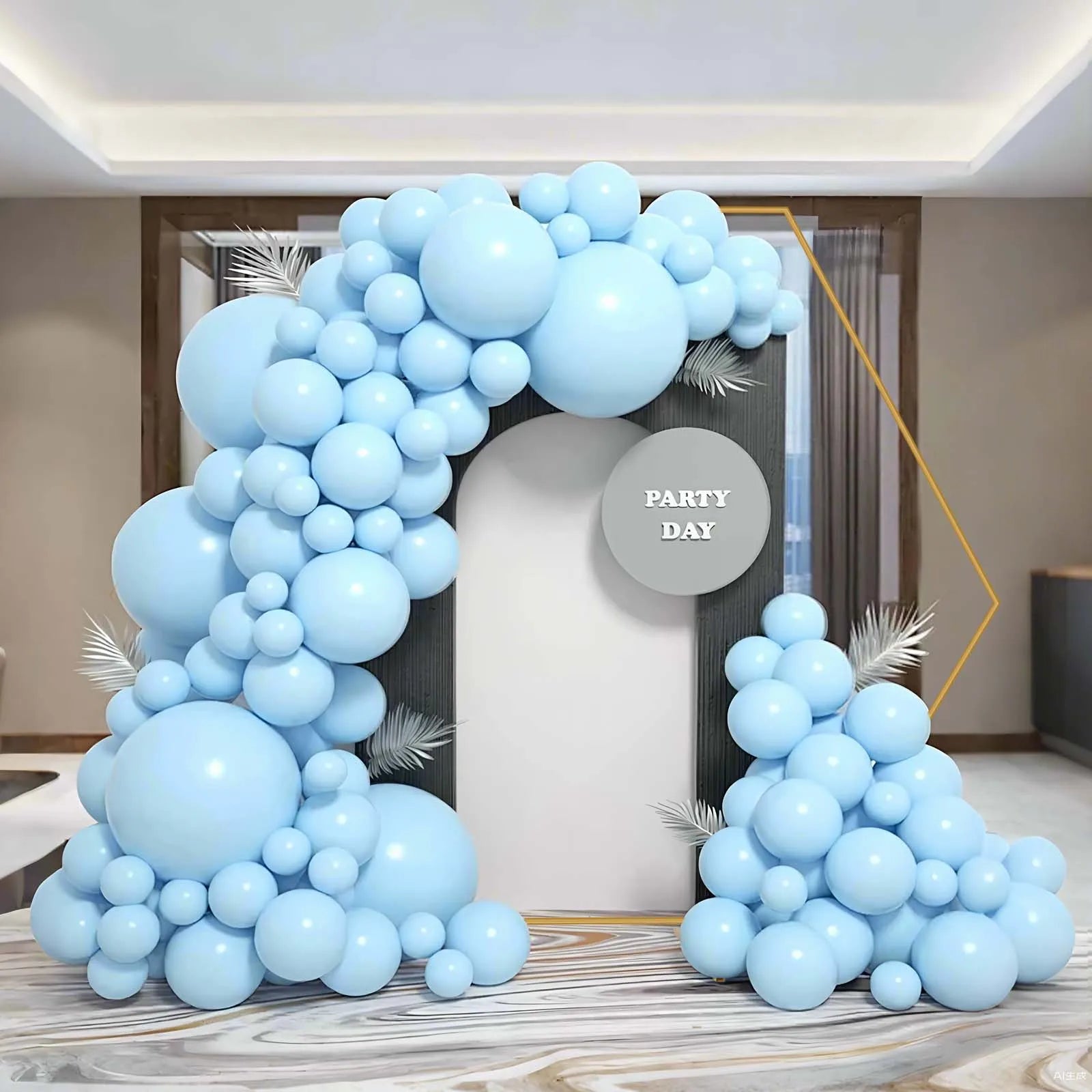 Gouden Ballonnenboog Frame – 2m/2,4m Feestdecoratie voor Bruiloften, Verjaardagen en Ceremonies – Herbruikbare Metaal Stand