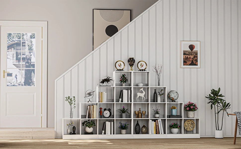Boekenkast 10 Vakken – Open Opbergruimte – Wit – Modern & Functioneel