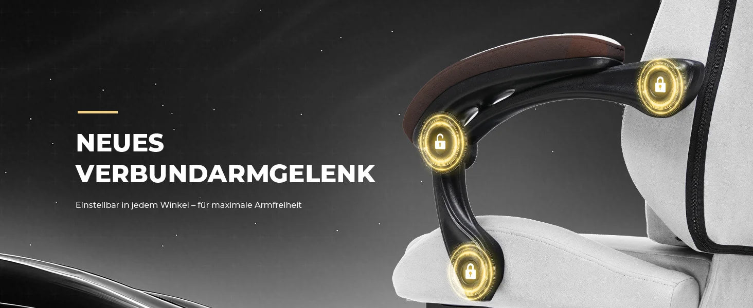 Ergonomische Gamingstoel van Stof met Voetensteun en Verstelbare Rugleuning (165°)