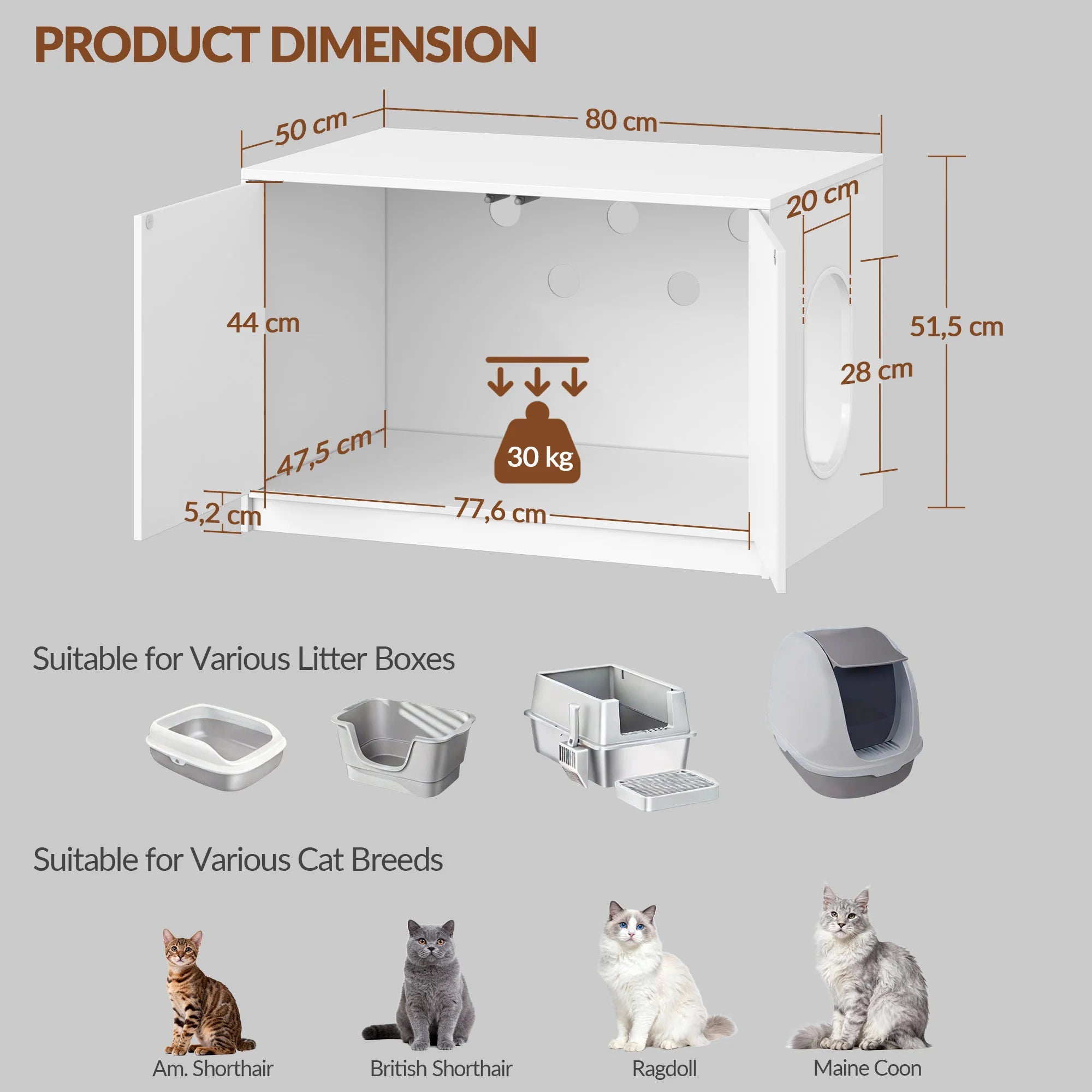 Verborgen kattenbak kast – stijlvol kattentoilet meubel met ventilatie