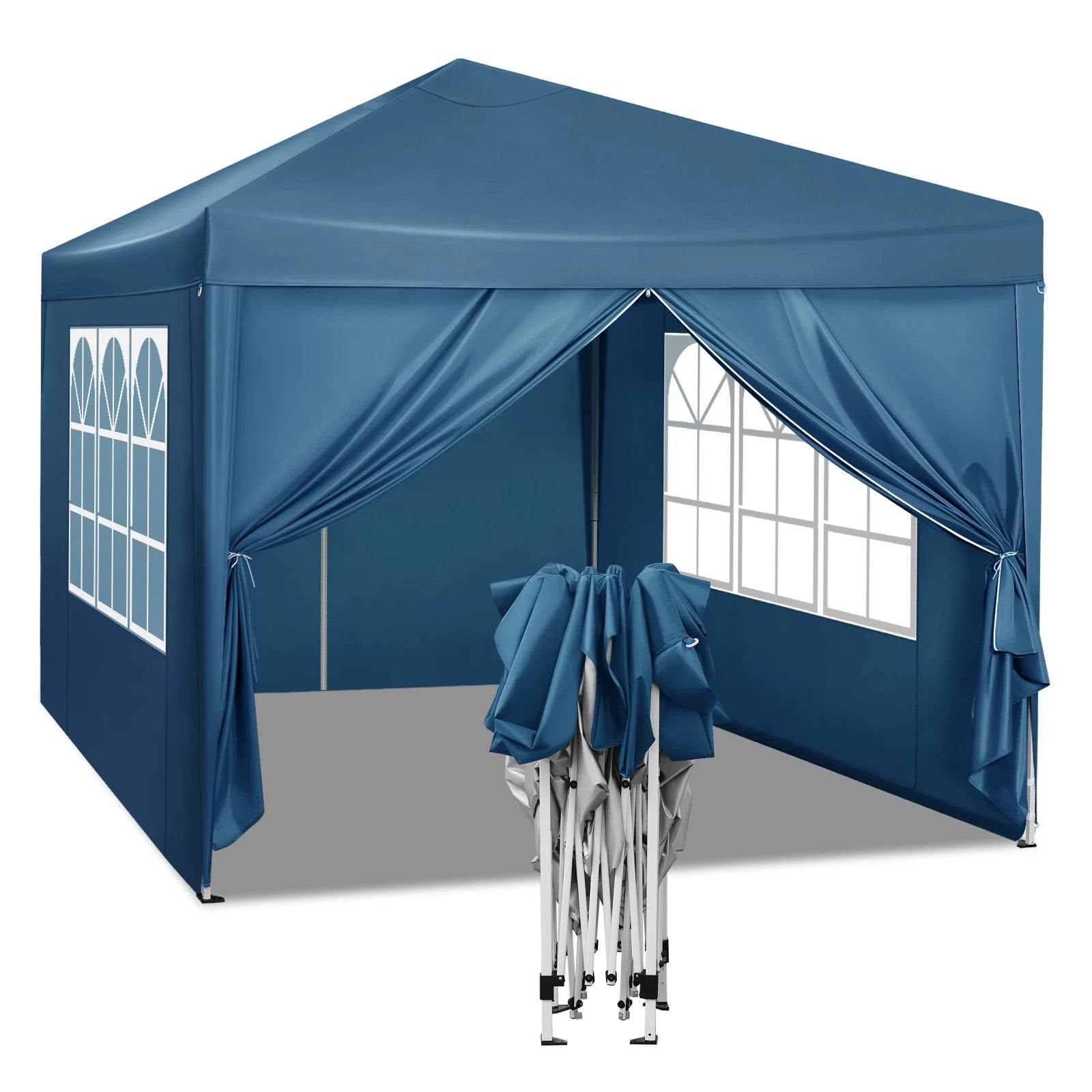 Easy Up Partytent 3x3 m – Opvouwbare Waterdichte Tuintent met UV-bescherming - Pop‑Up Systeem - Inclusief Draagtas