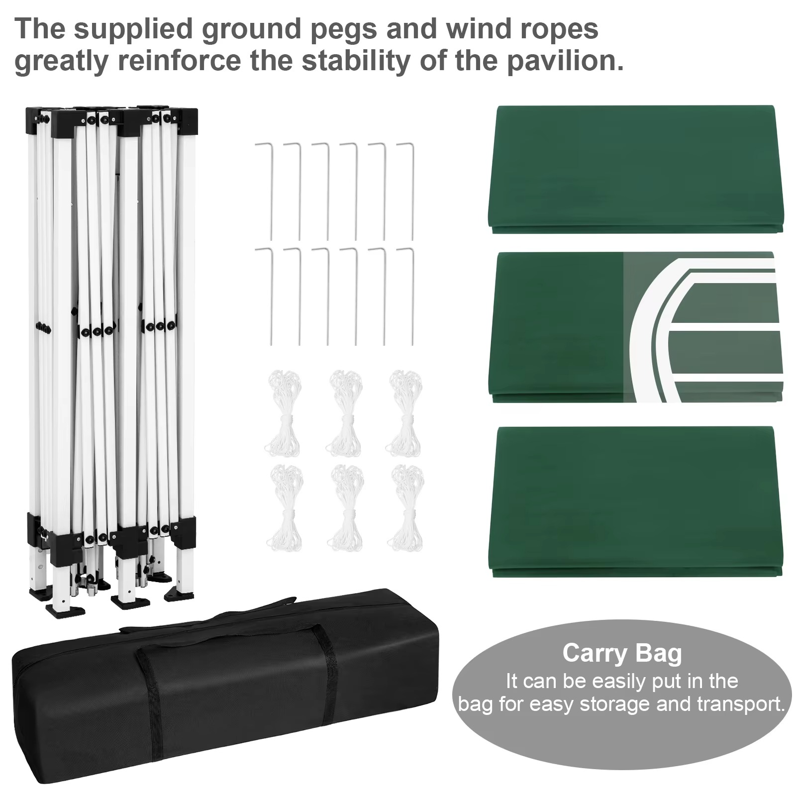 Opvouwbaar Paviljoen 3×6 m – Easy Up Partytent met 6 Zijwanden