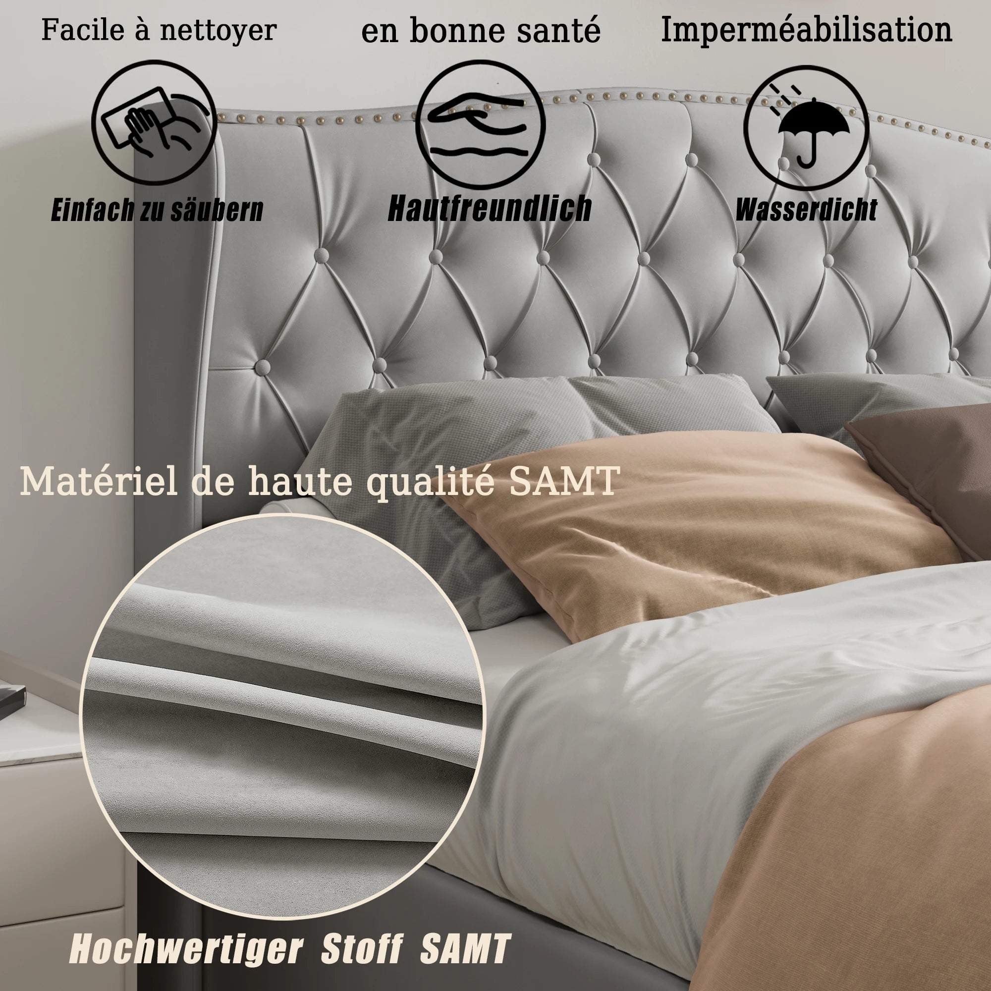 Tweepersoonsbed met opbergruimte 140x200 cm – Stijlvol & functioneel