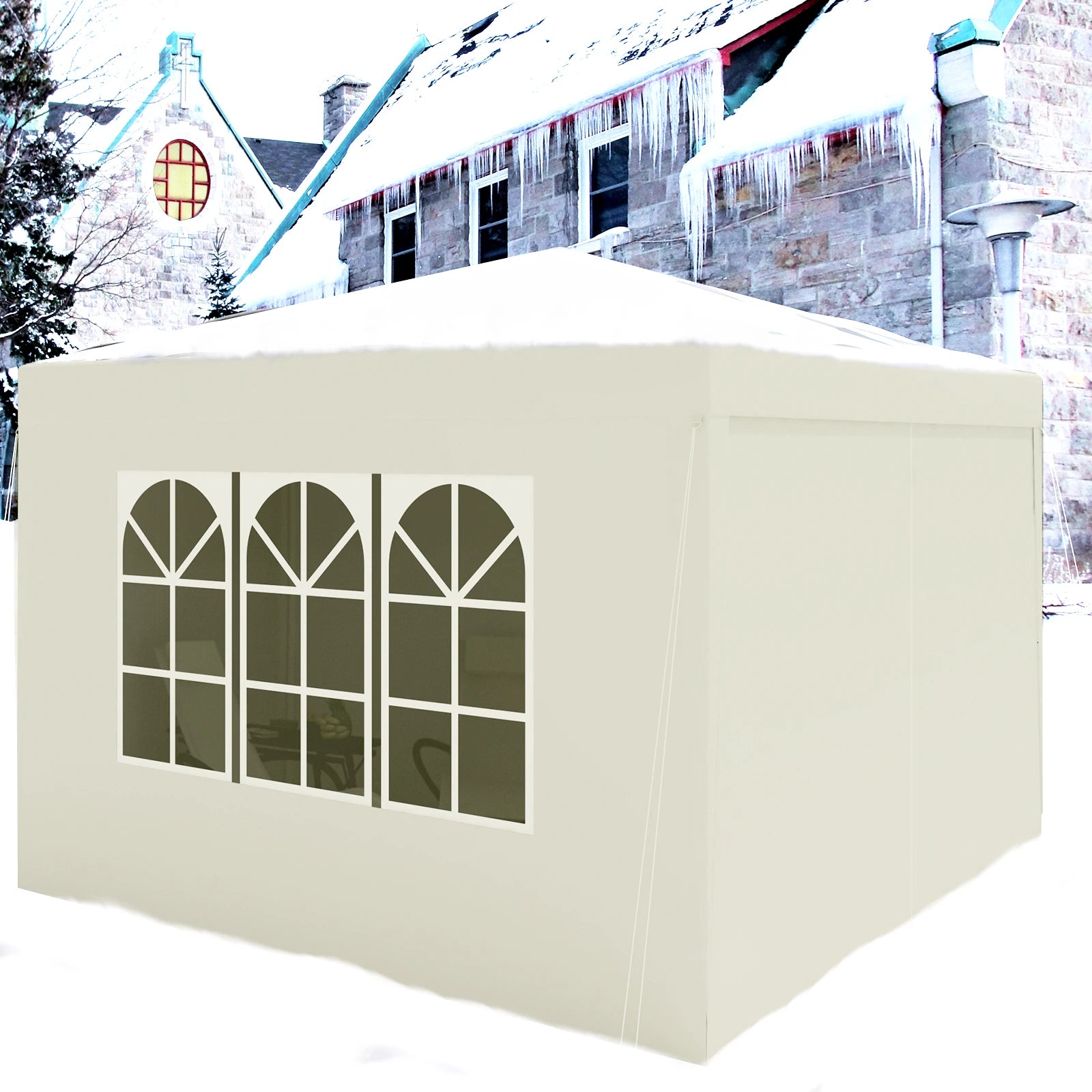 Easy Up Partytent 3x3 m – Opvouwbare Waterdichte Tuintent met UV-bescherming - Pop‑Up Systeem - Inclusief Draagtas