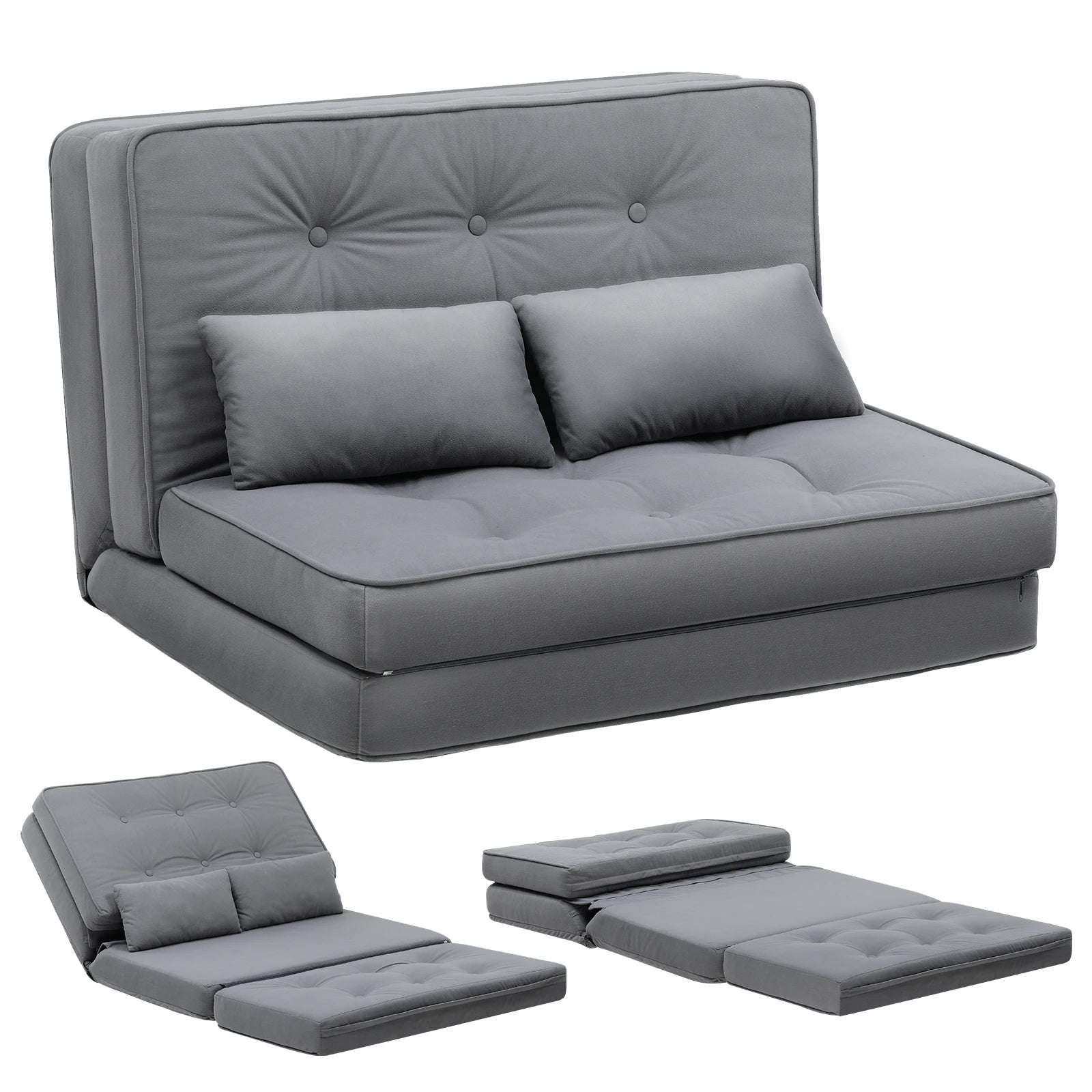 Verstelbare 2-Persoons Slaapbank met 6 Standen – Compacte Multifunctionele Sofa Bed voor Kleine Ruimtes