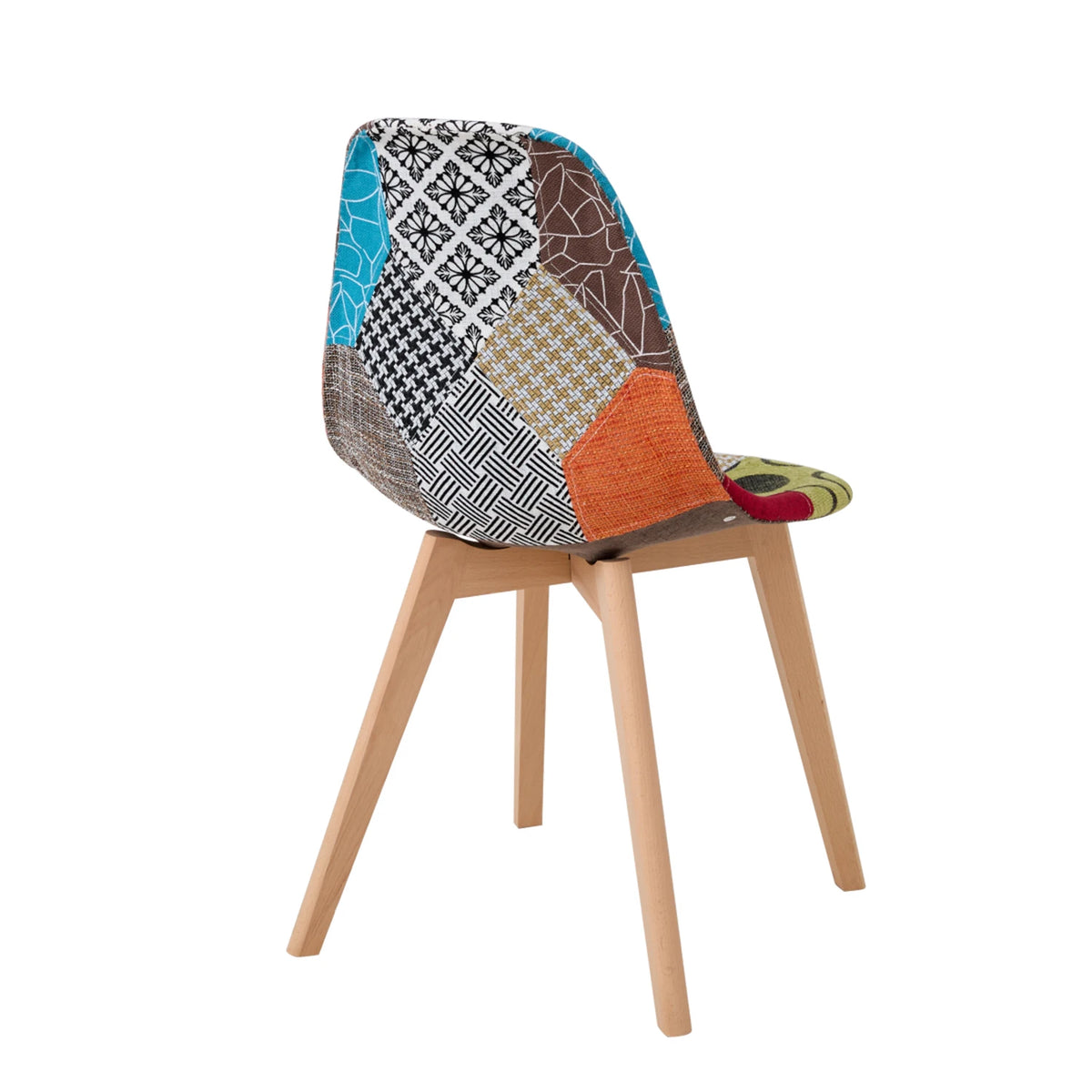 Set van 4 Nordic Patchwork Eetkamerstoelen – Moderne Comfortabele Stoelen voor Keuken en Woonkamer