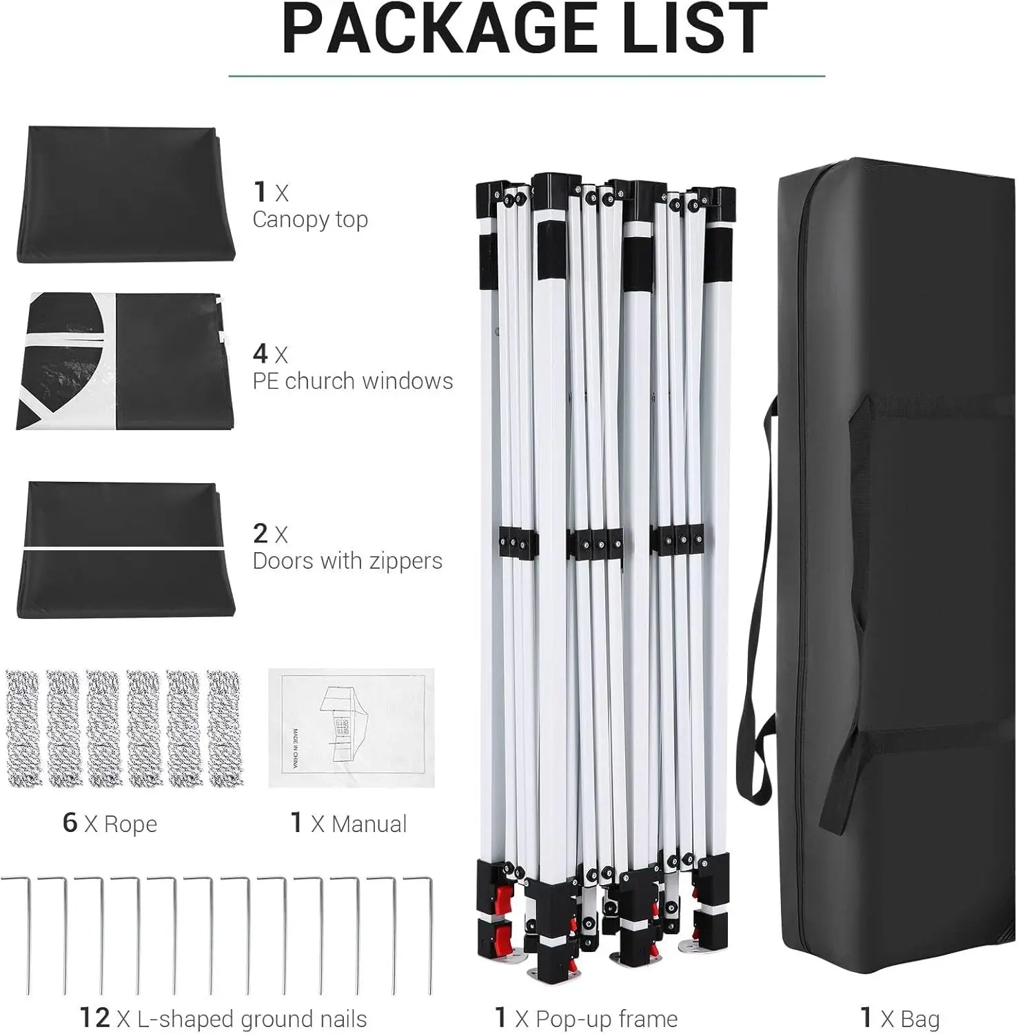 Pop-up Feesttent 3×6 m – Waterdicht Paviljoen met 6 Zijwanden