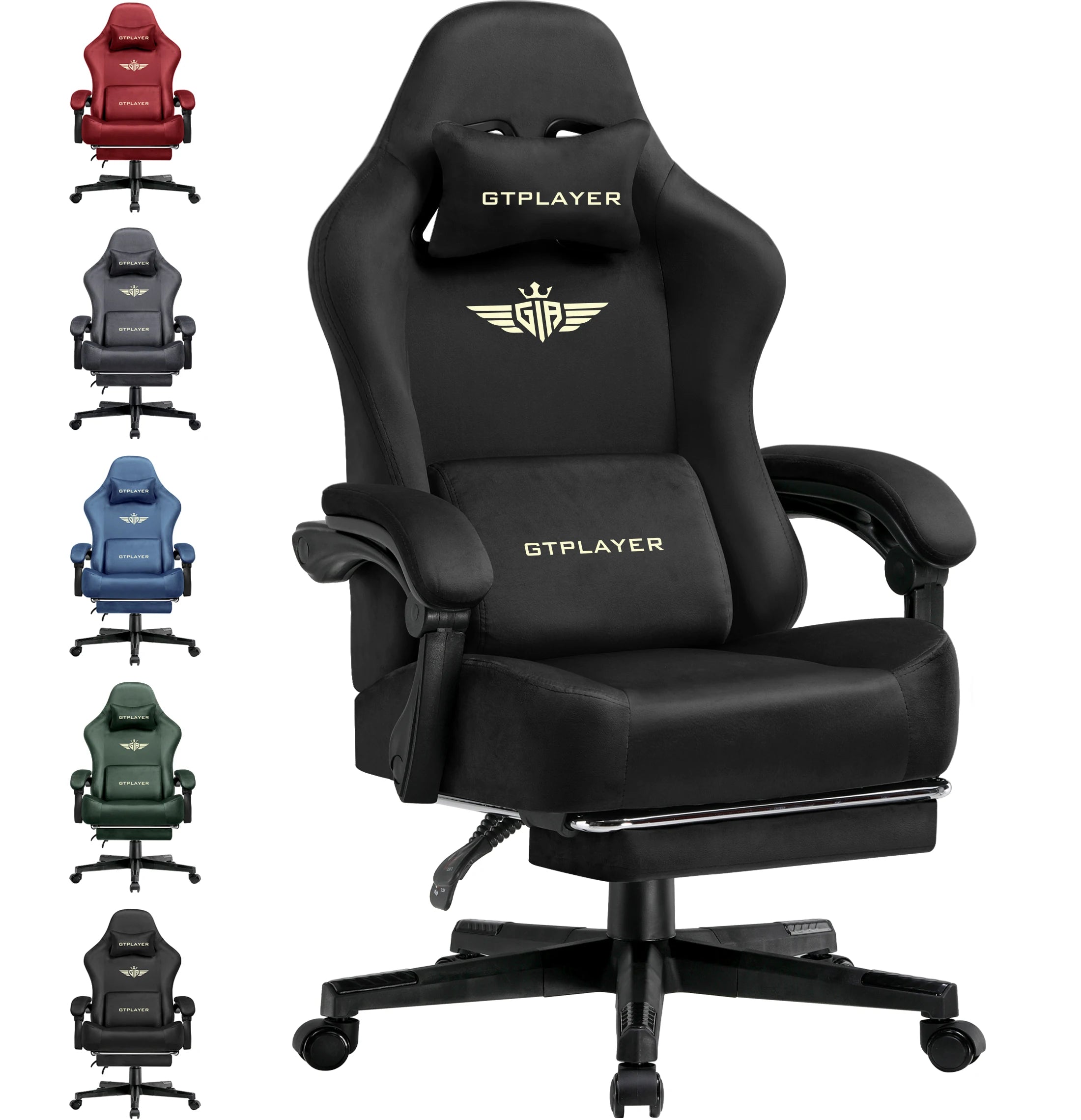 Ergonomische Gaming Stoel met Voetsteun en 150° Verstelbare Rugleuning – Ademend Stoffen Bureaustoel voor Gaming & Kantoor