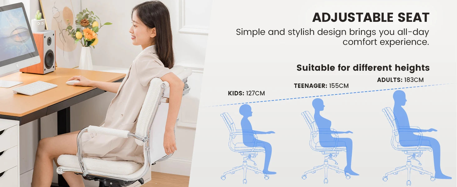 Ergonomische Bureaustoel met Armleuningen en Schommelfunctie – Comfortabele Executive Office Chair (Stof)