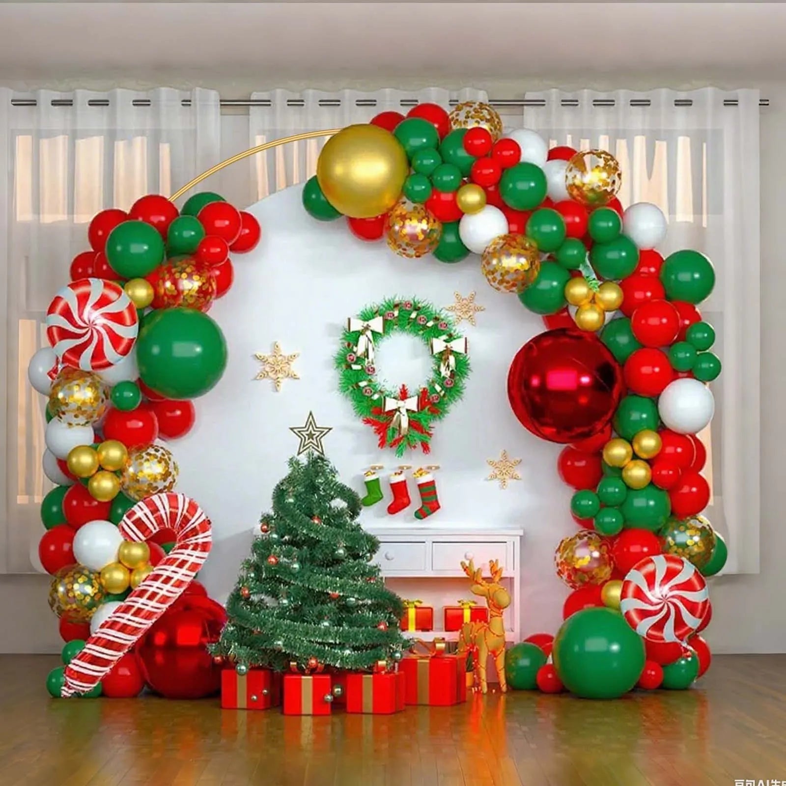 Gouden Ballonnenboog Frame – 2m/2,4m Feestdecoratie voor Bruiloften, Verjaardagen en Ceremonies – Herbruikbare Metaal Stand