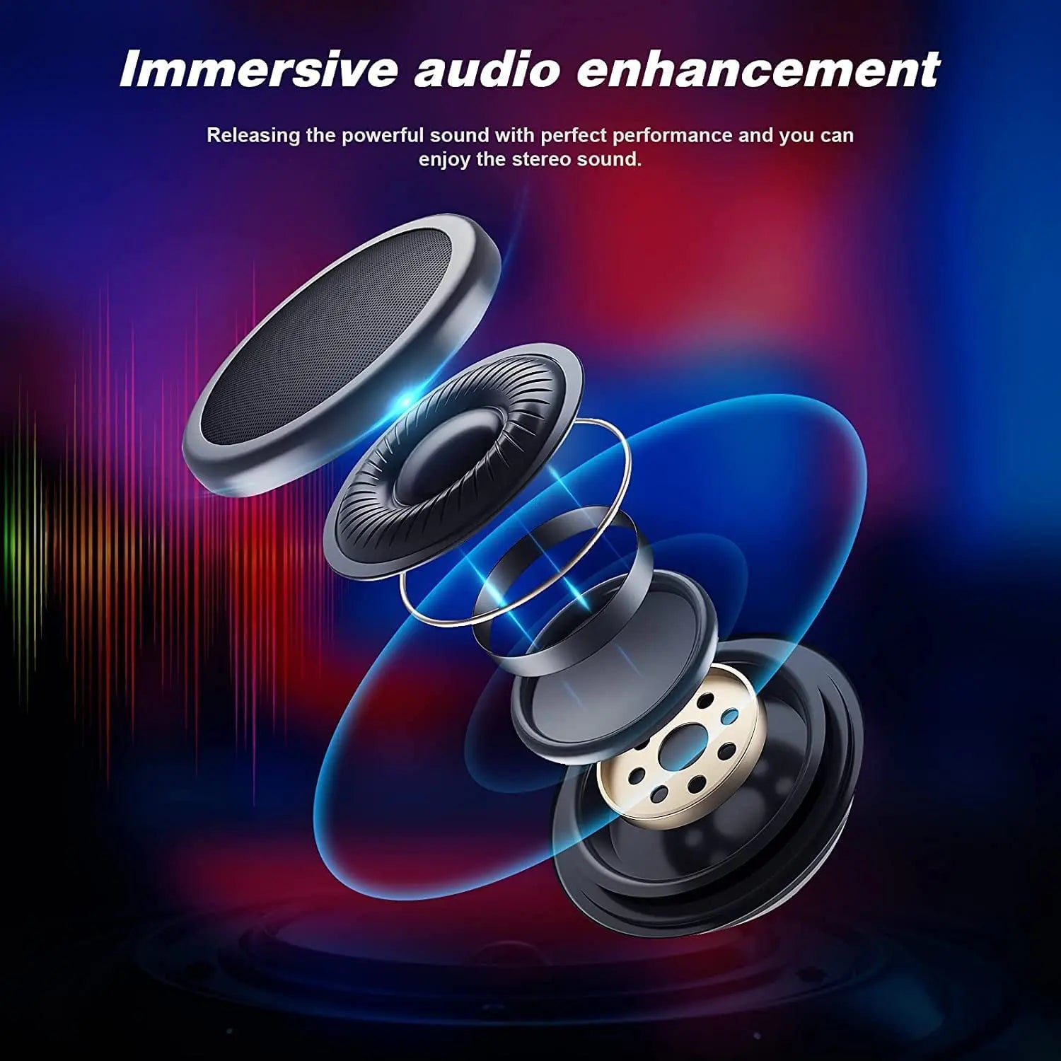 Gamingstoel met Bluetooth Speakers – Ergonomische Bureaustoel met Voetensteun en PU Leer (Recline 150°)
