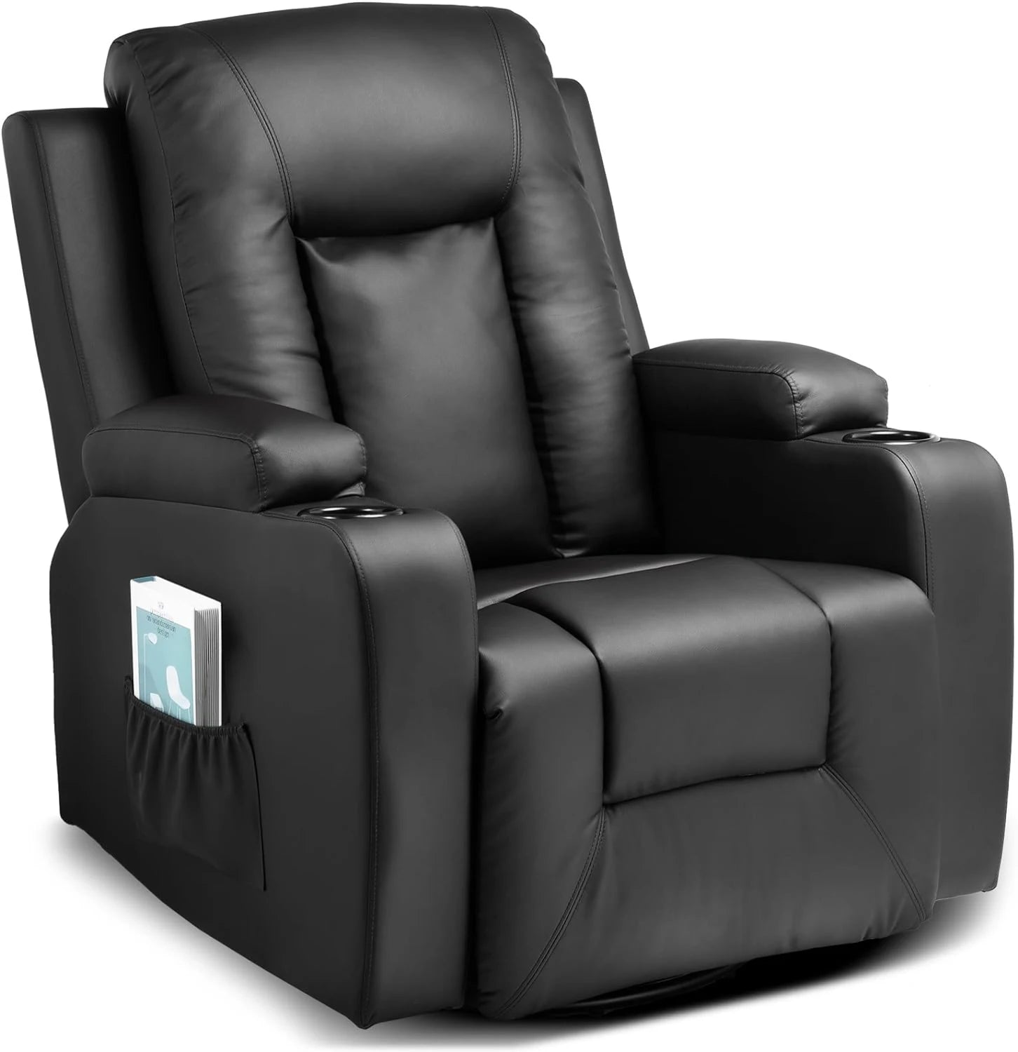 Luxe Relaxfauteuil 360° Draaibaar – Verstelbare TV Stoel met Voetsteun en Kunstleren Bekleding