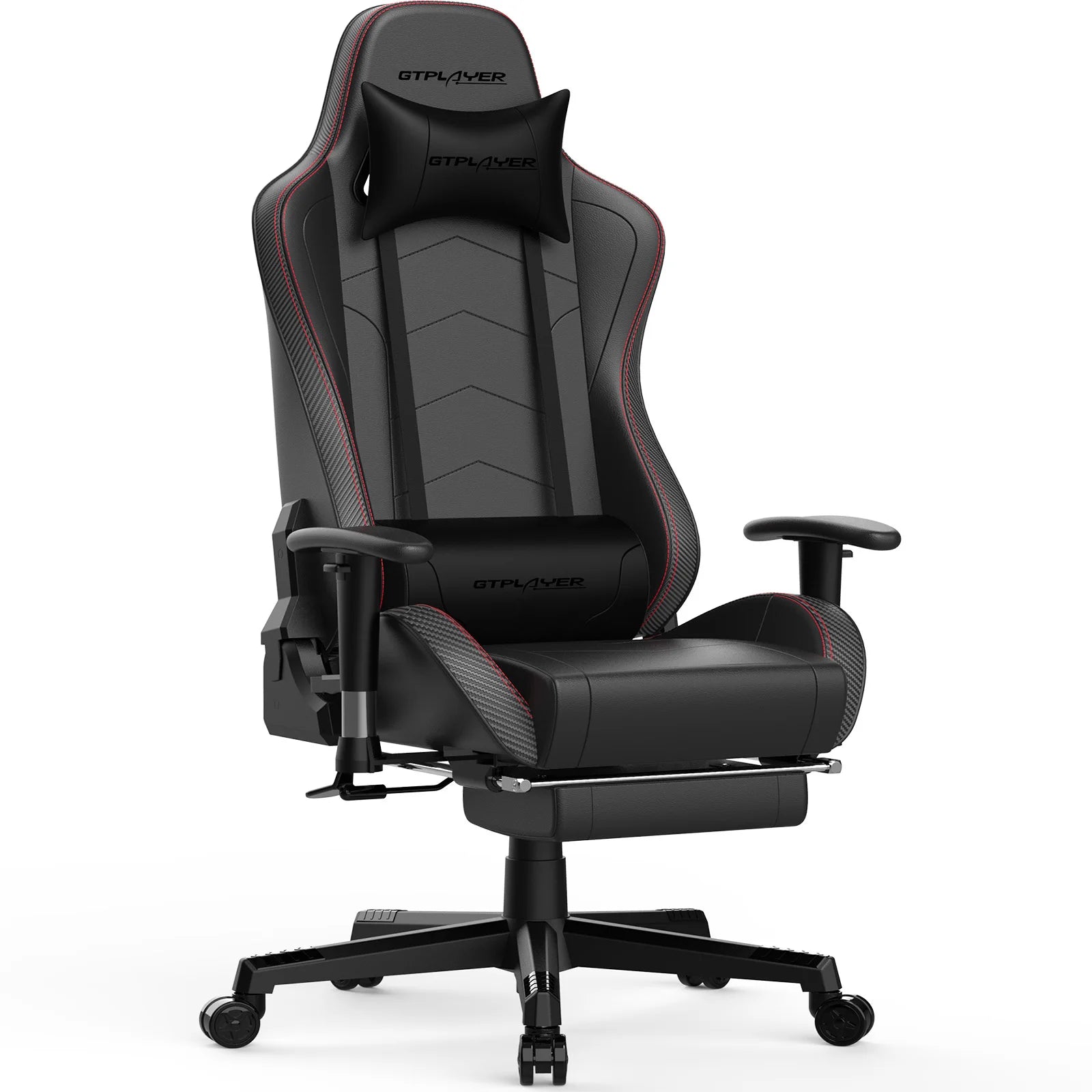 Gamingstoel met Bluetooth Speakers – Ergonomische Bureaustoel met Voetensteun en PU Leer (Recline 150°)