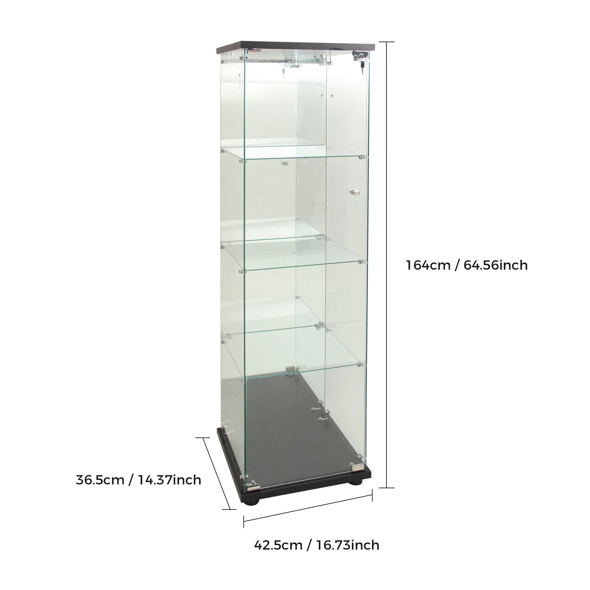 Staande LED Vitrinekast met 4 Niveaus – Moderne Displaykast voor Woonkamer & Slaapkamer