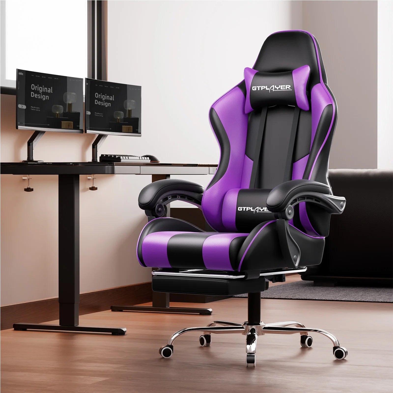 L-Vorm Gaming Bureau 120 cm met USB & Stopcontact – Hoekbureau met Opbergplanken – Water- & Krasbestendig Computerbureau