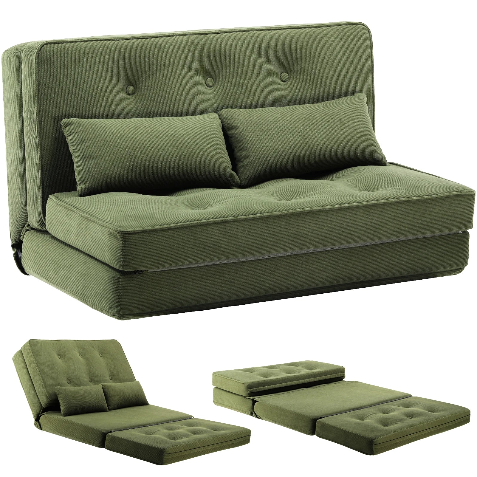 Verstelbare 2-Persoons Slaapbank met 6 Standen – Compacte Multifunctionele Sofa Bed voor Kleine Ruimtes
