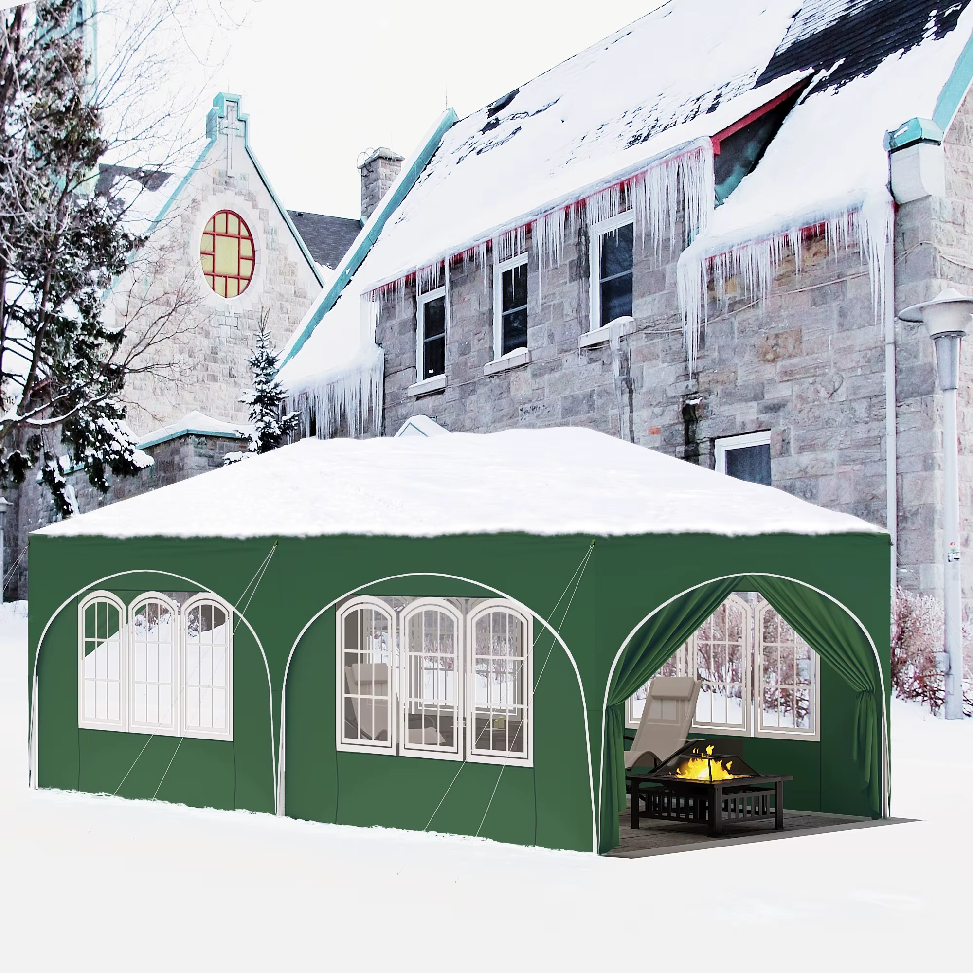 Opvouwbaar Paviljoen 3×6 m – Easy Up Partytent met 6 Zijwanden