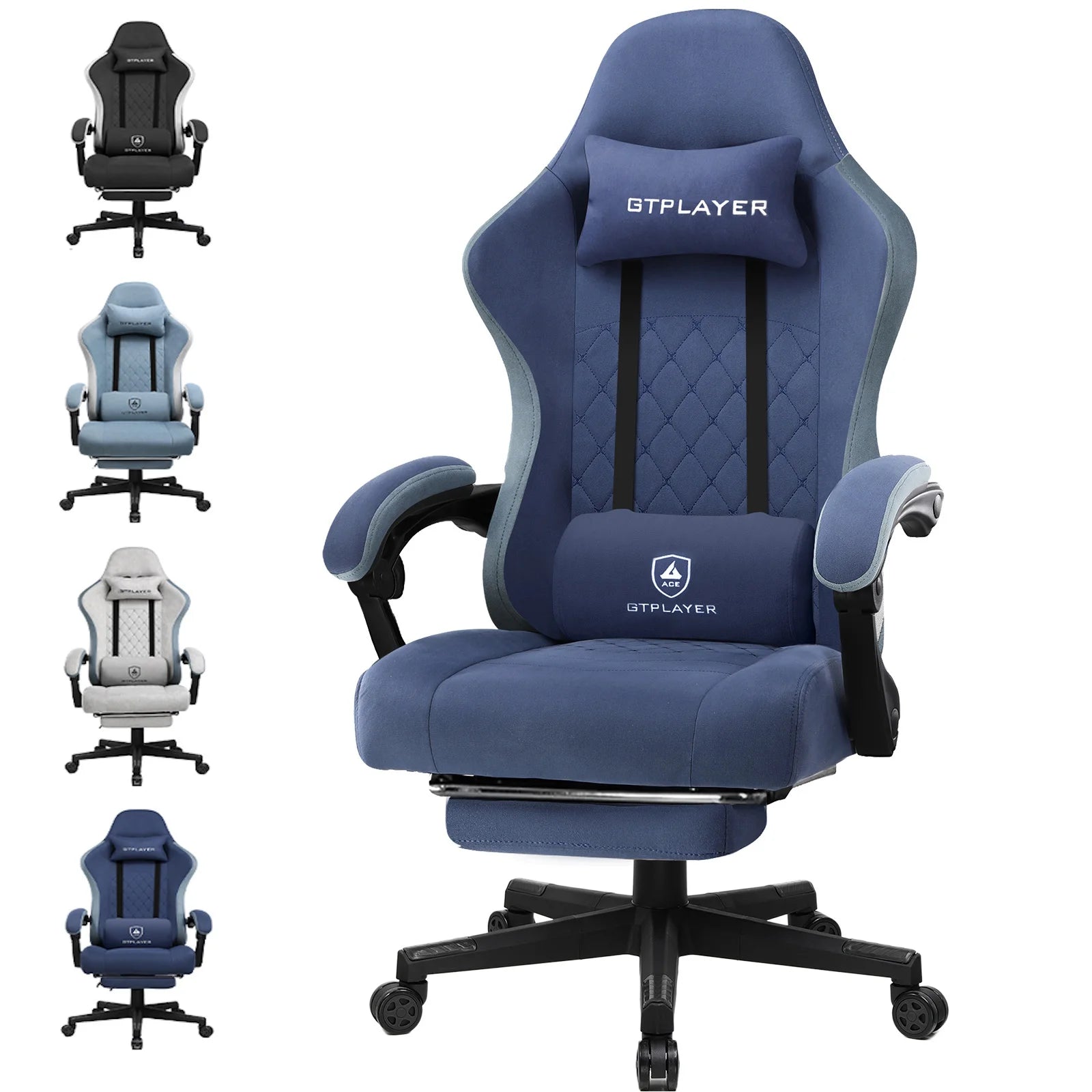 Ergonomische Gaming Stoel met Voetensteun en Pocket Springs – Verstelbare Bureaustoel van Stof voor Ultiem Comfort