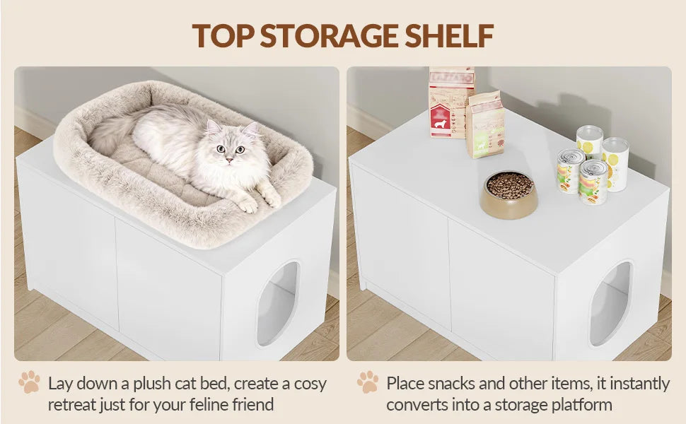 Verborgen kattenbak kast – stijlvol kattentoilet meubel met ventilatie