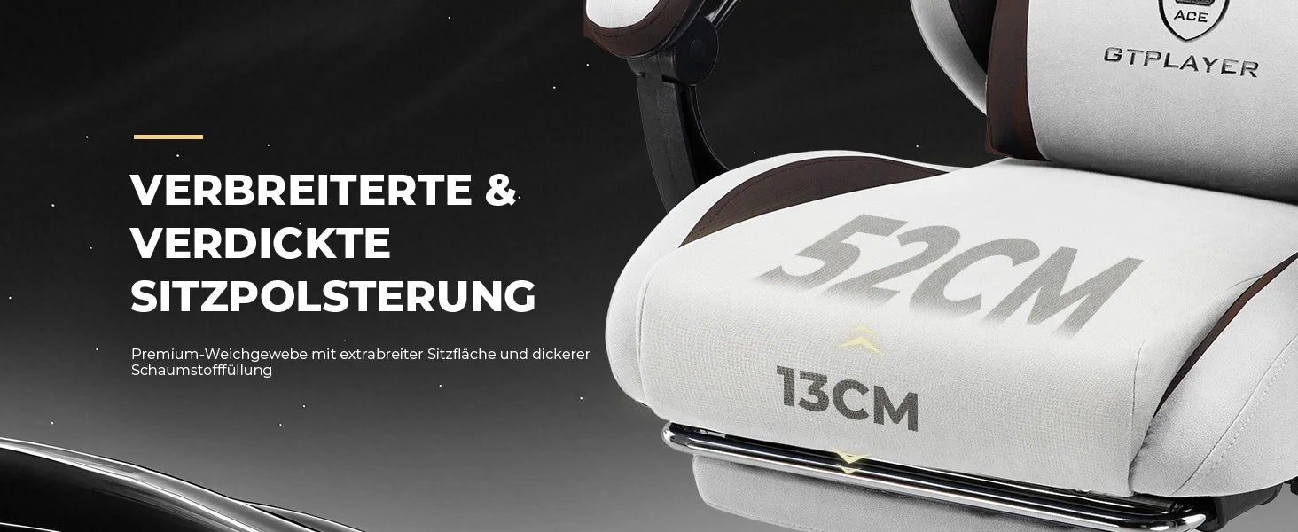 Ergonomische Gamingstoel van Stof met Voetensteun en Verstelbare Rugleuning (165°)