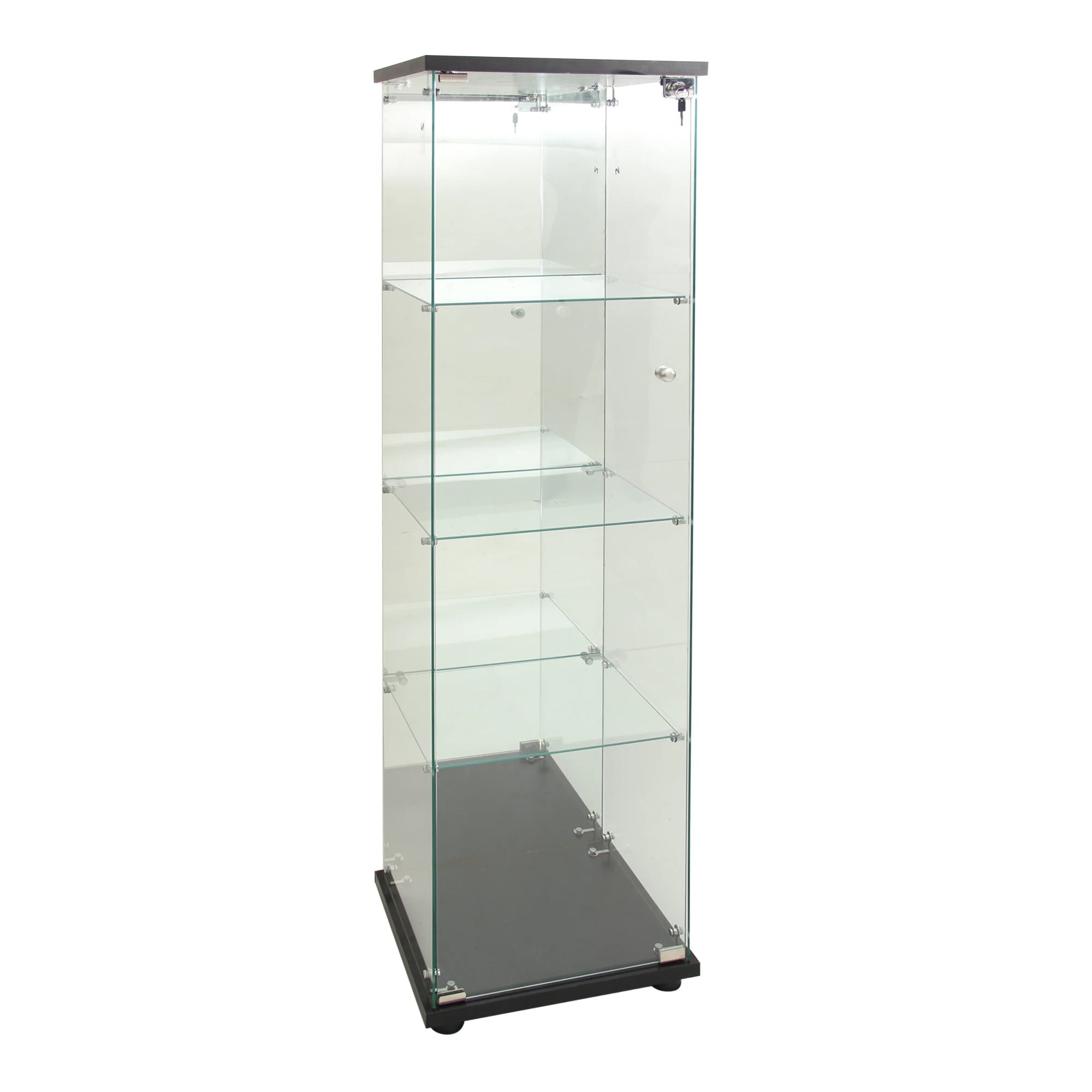 Staande LED Vitrinekast met 4 Niveaus – Moderne Displaykast voor Woonkamer & Slaapkamer