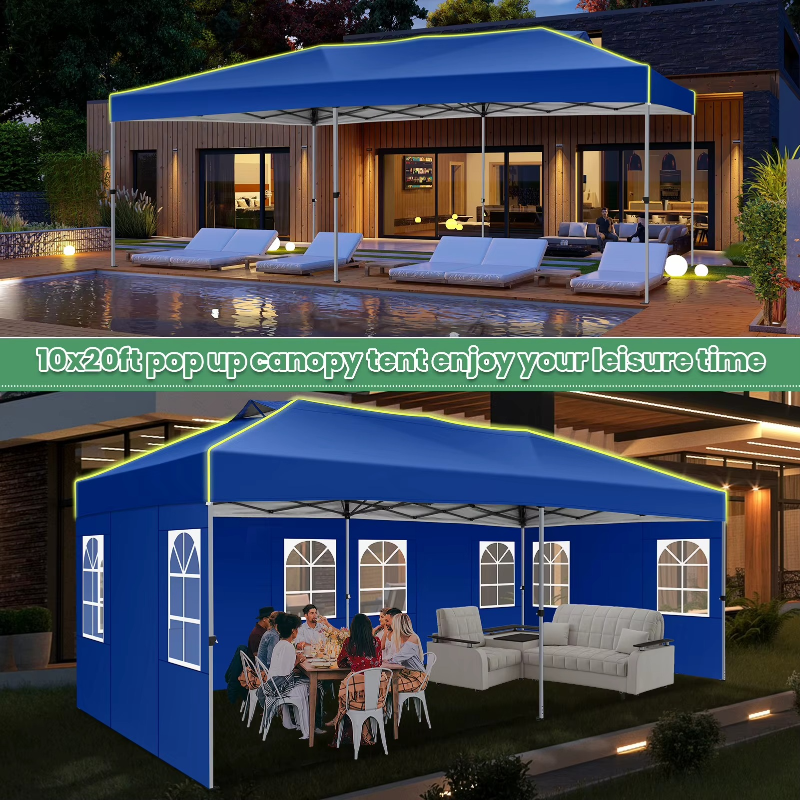 Pop-up Partytent 3×6 m – Easy-Up Tuinpaviljoen met 6 Zijwanden