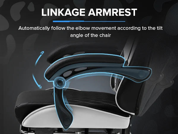 Ergonomische Gaming Stoel met Voetensteun en Verstelbare Rugleuning (90°–145°) – Luxe Bureaustoel voor Kantoor & Thuis