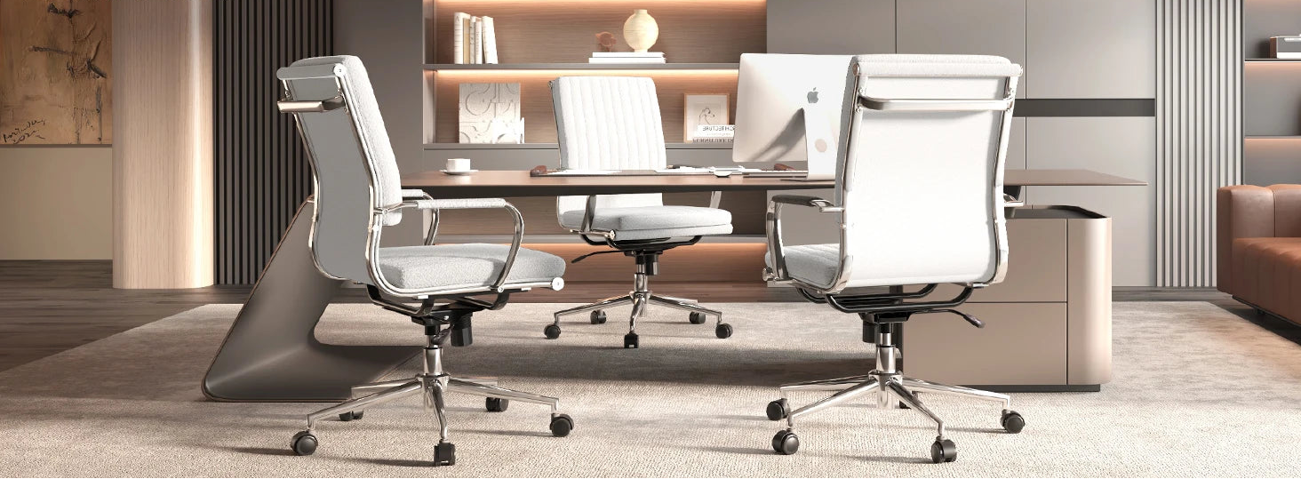 Ergonomische Bureaustoel met Armleuningen en Schommelfunctie – Comfortabele Executive Office Chair (Stof)