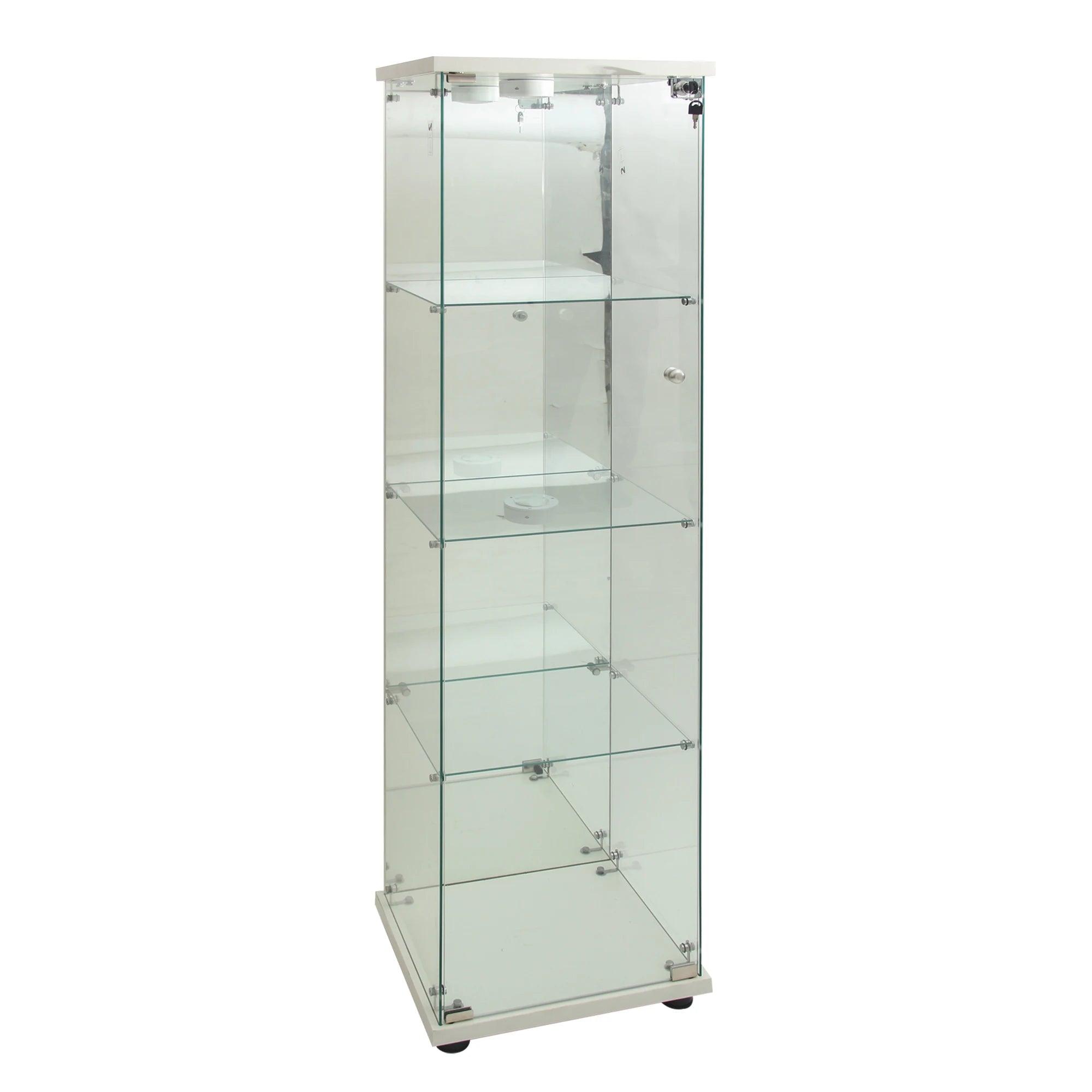 Staande LED Vitrinekast met 4 Niveaus – Moderne Displaykast voor Woonkamer & Slaapkamer