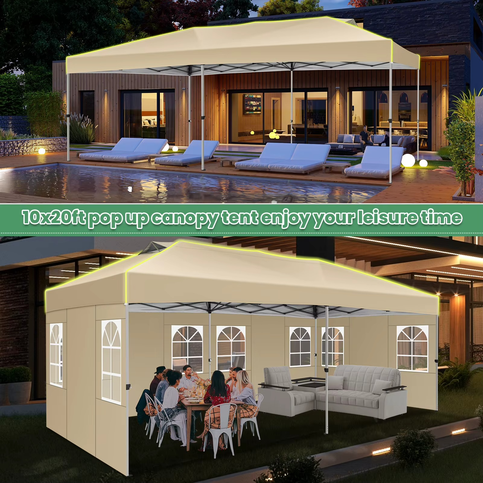 Pop-up Partytent 3×6 m – Easy-Up Tuinpaviljoen met 6 Zijwanden