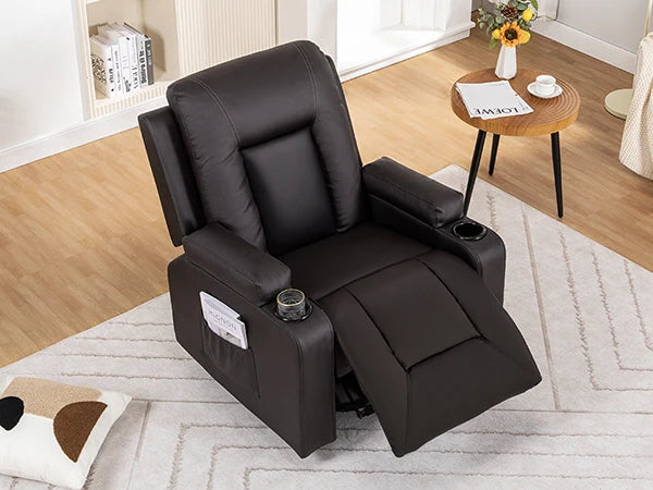 Luxe Relaxfauteuil 360° Draaibaar – Verstelbare TV Stoel met Voetsteun en Kunstleren Bekleding