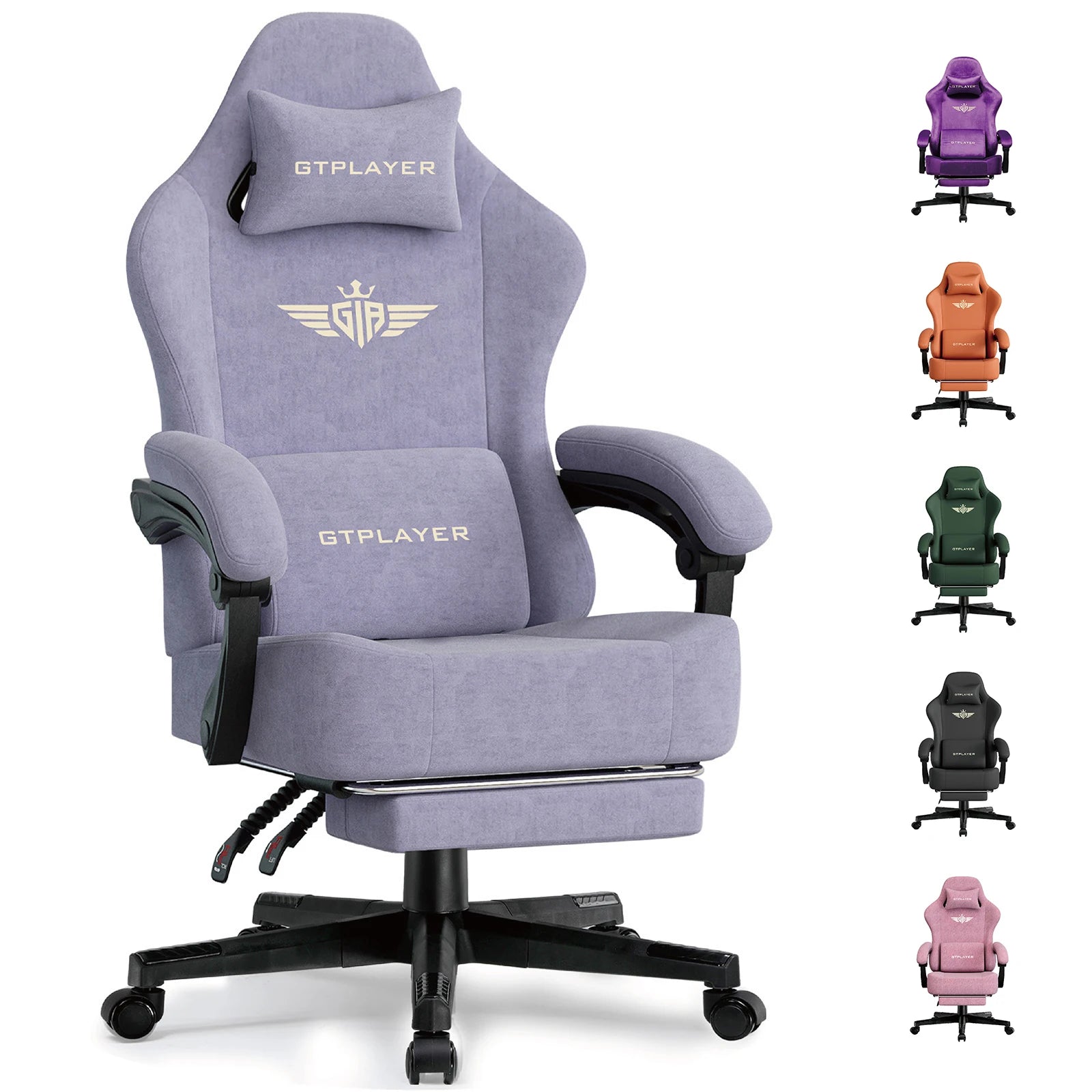 Ergonomische Gaming Stoel met Voetsteun en 150° Verstelbare Rugleuning – Ademend Stoffen Bureaustoel voor Gaming & Kantoor
