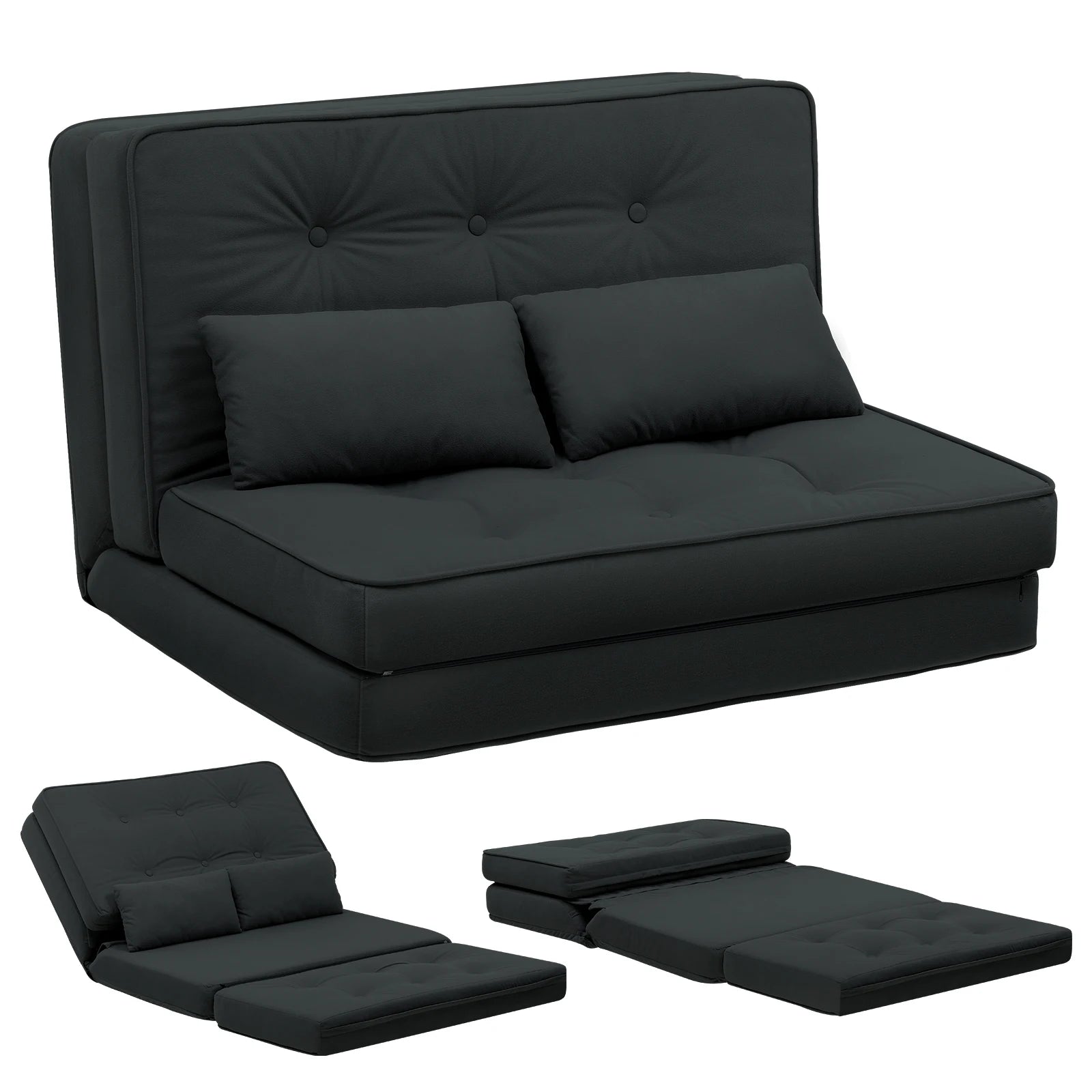 Verstelbare 2-Persoons Slaapbank met 6 Standen – Compacte Multifunctionele Sofa Bed voor Kleine Ruimtes