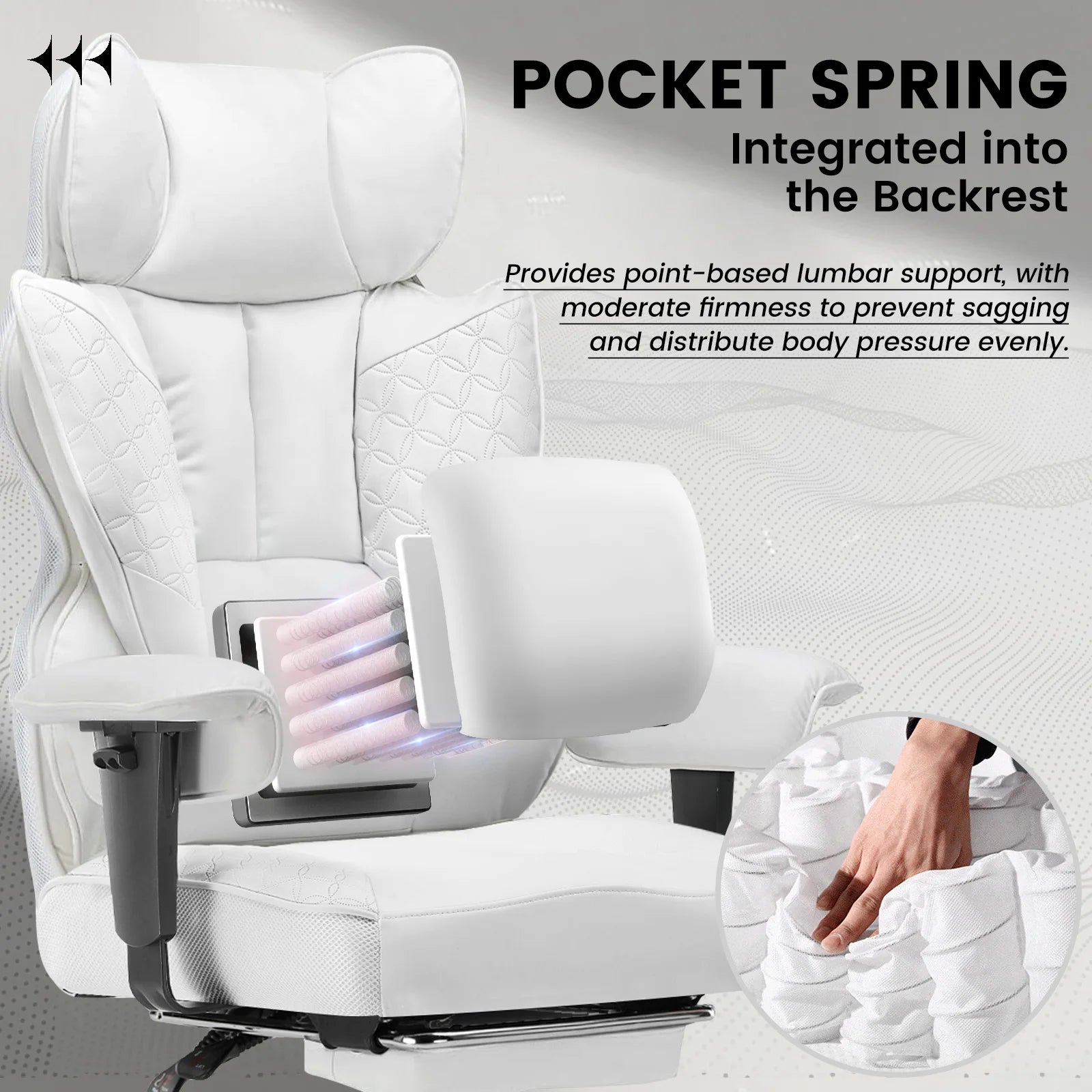 Ergonomische Gaming Chair & Bureaustoel – Verstelbare Armleuningen, Lendensteun, PU Leer – 150 kg